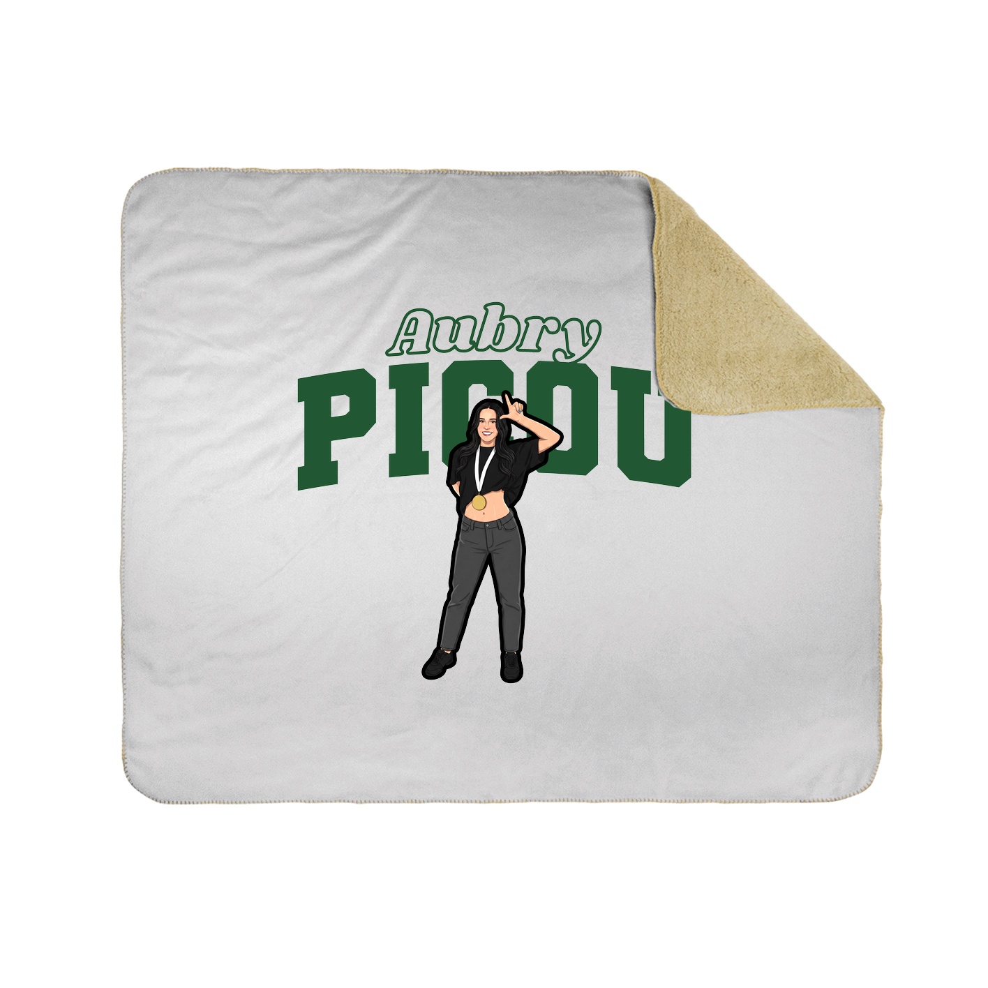 Throw Blanket — Name Arch in White