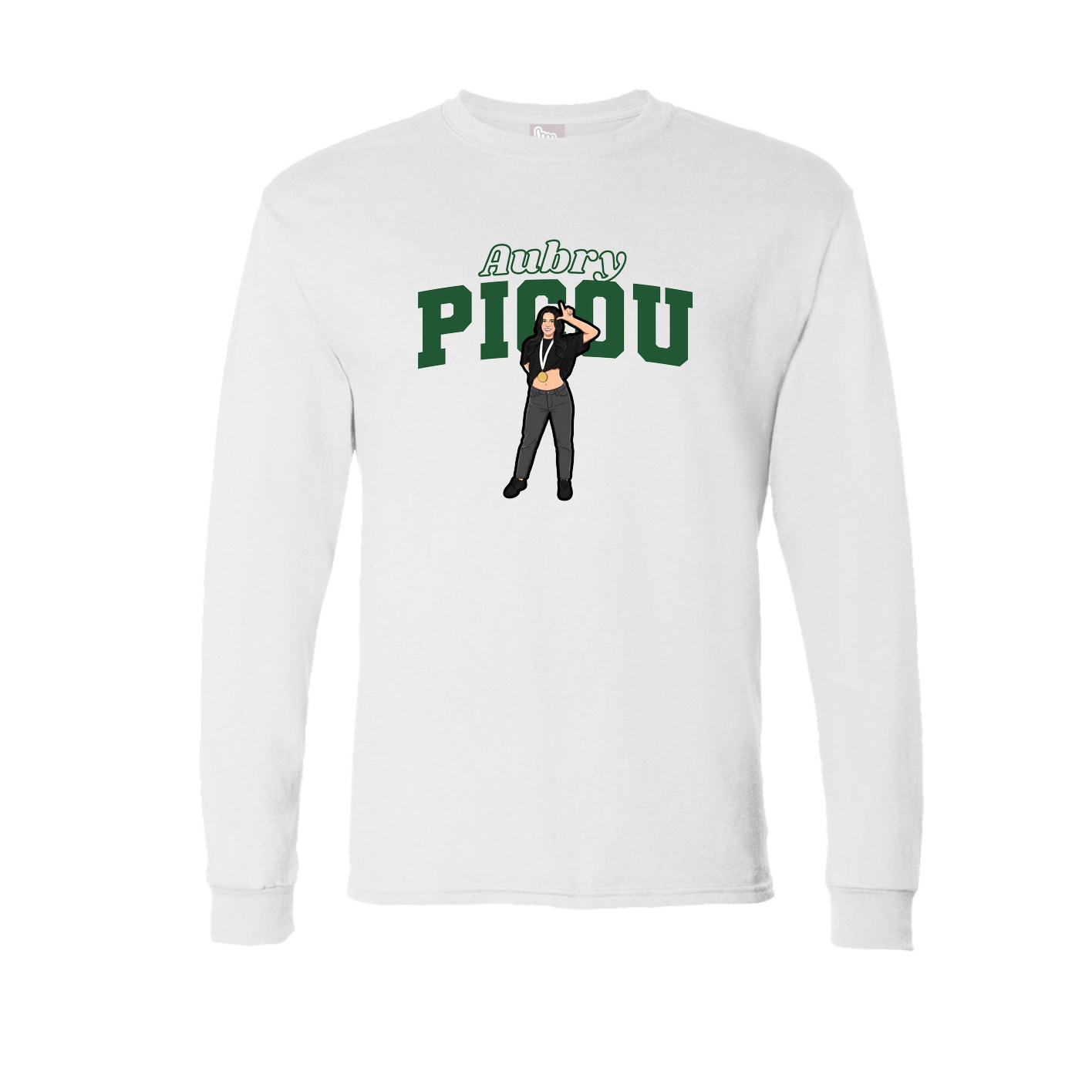 Long Sleeve Tee — Name Arch in White