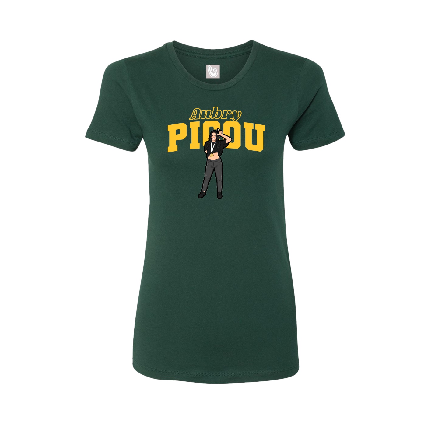 Fitted Women's Tee — Name Arch in Green