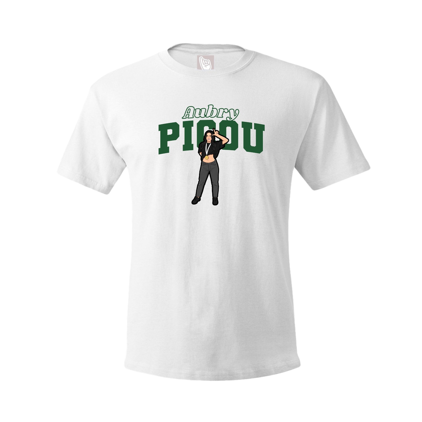 Youth Tee — Name Arch in White