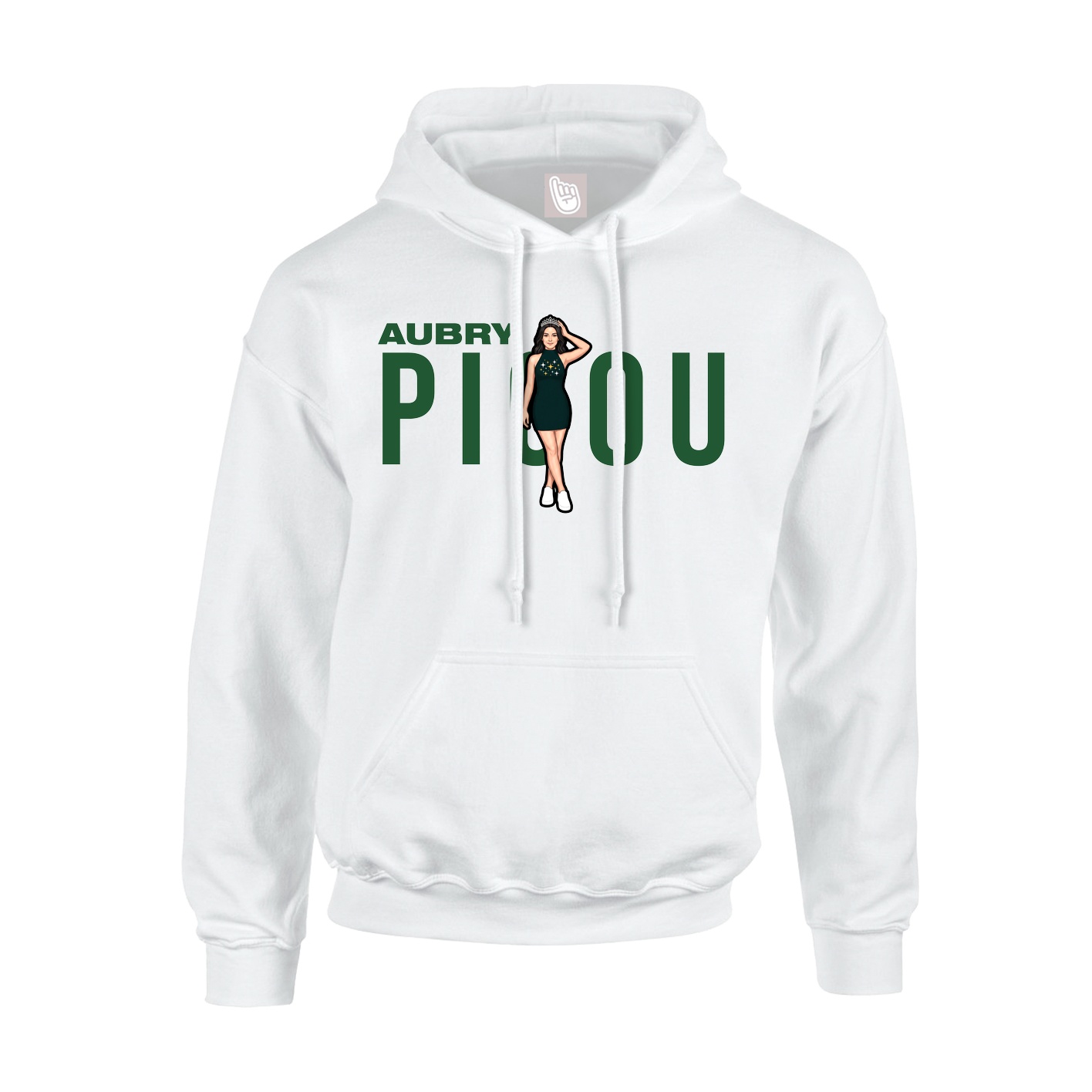 Youth Hoodie — Player Name in White
