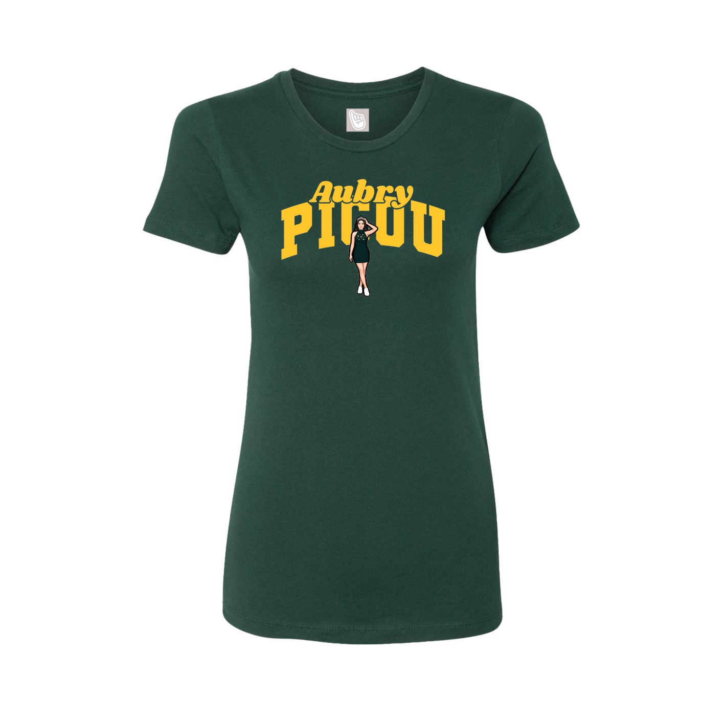 Fitted Women's Tee — Signature Arch in Green