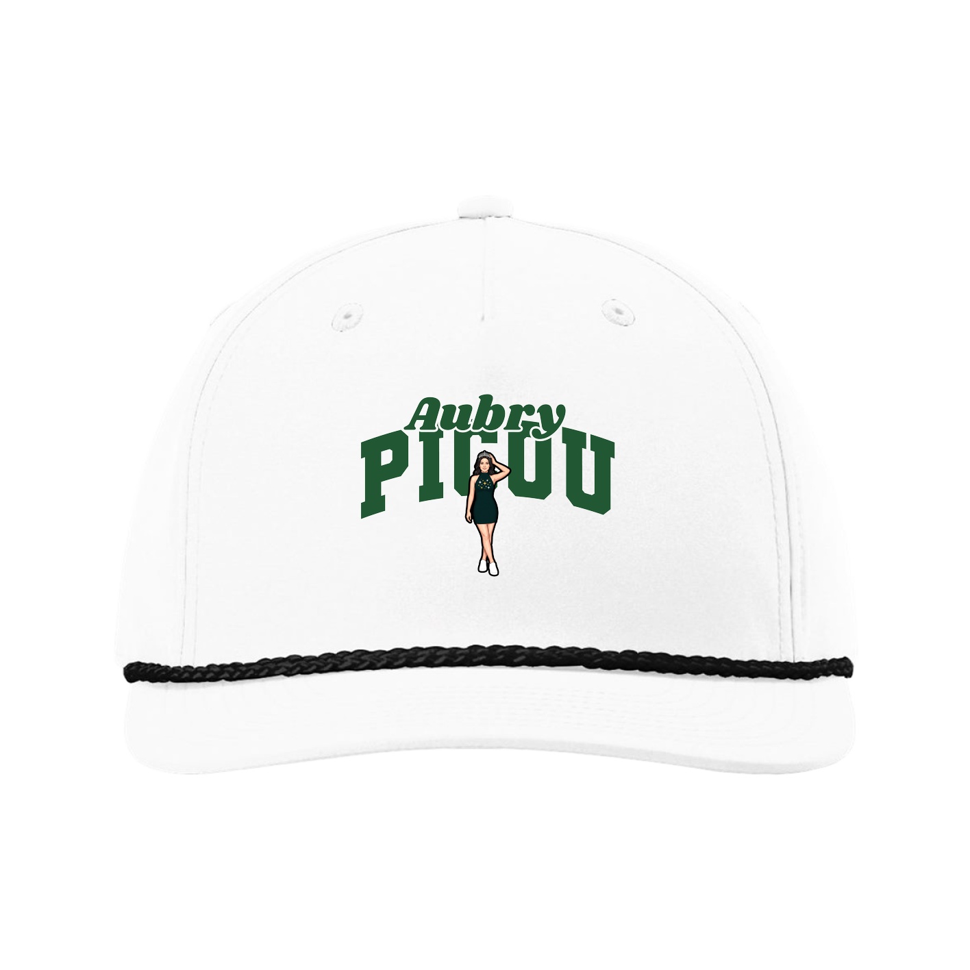 Five-Panel Classic Rope Cap — Signature Arch in White