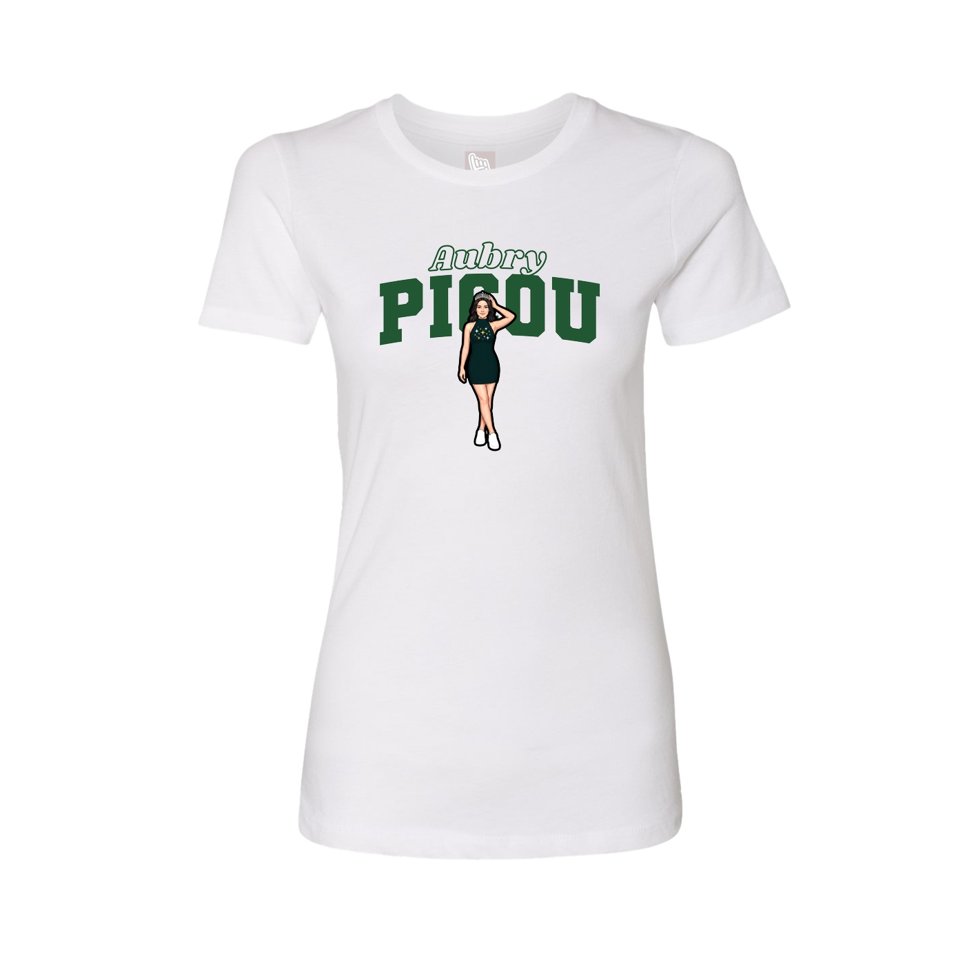 Fitted Women's Tee — Name Arch in White