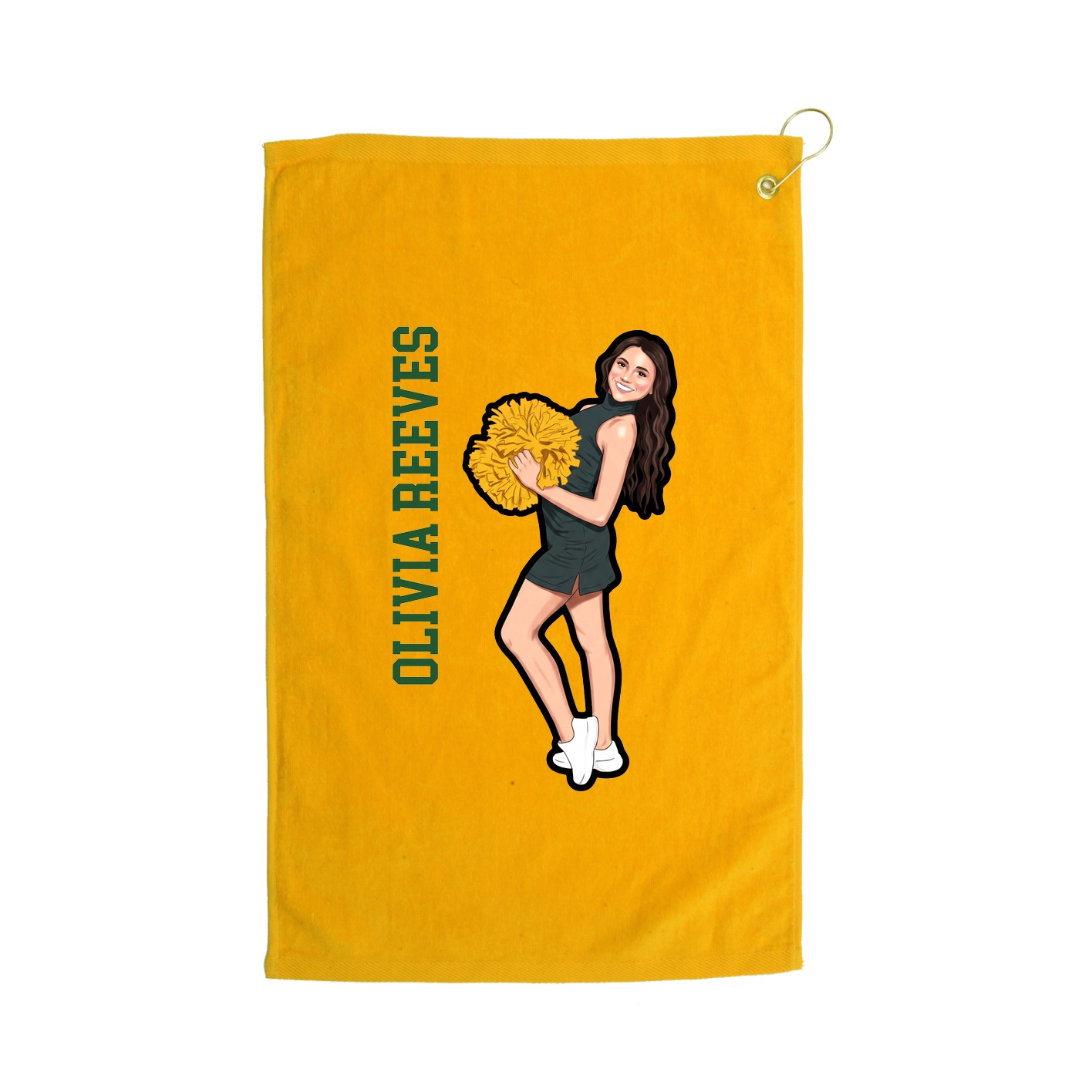 Golf Towel — Name Vertical in Gold