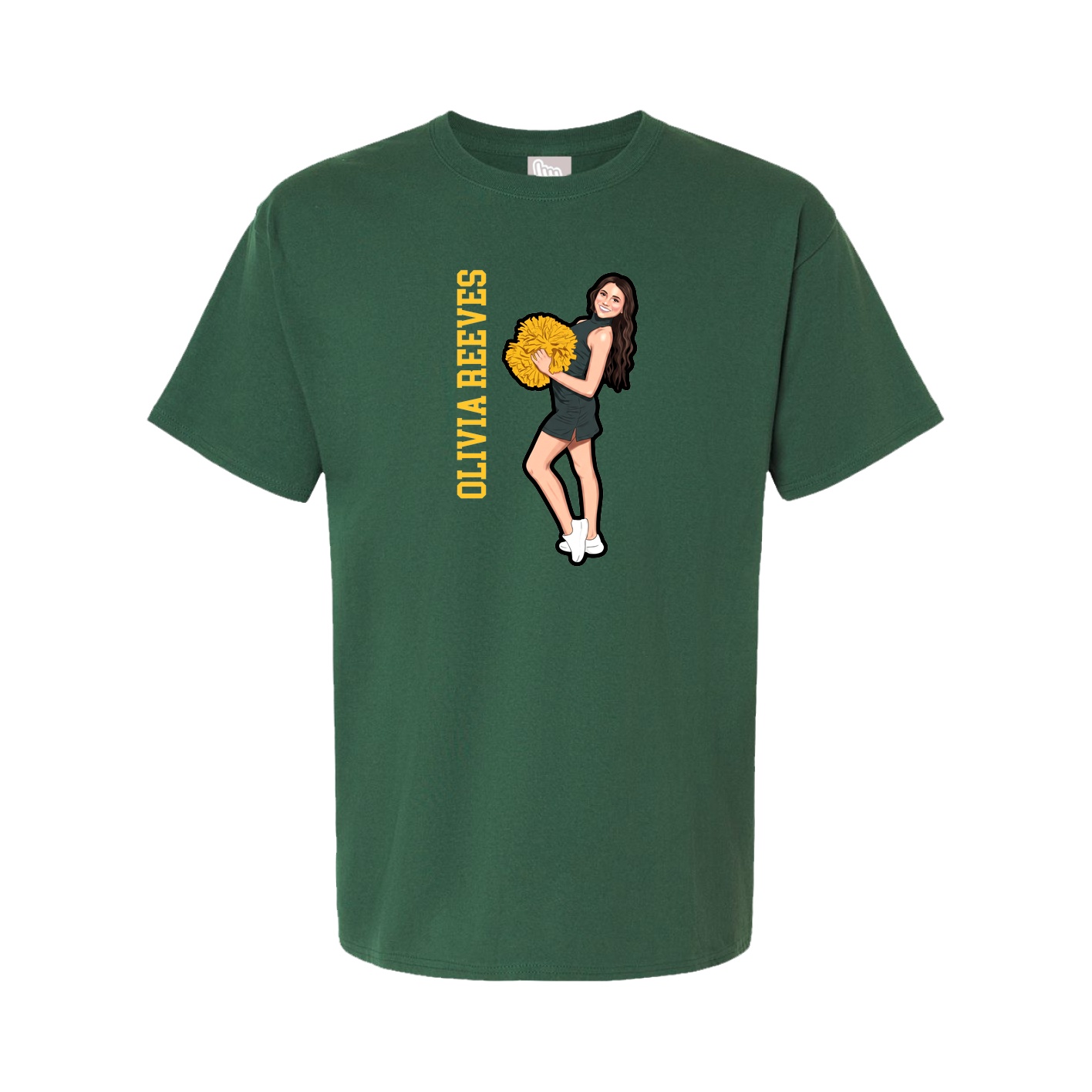 Tee — Name Vertical in Green