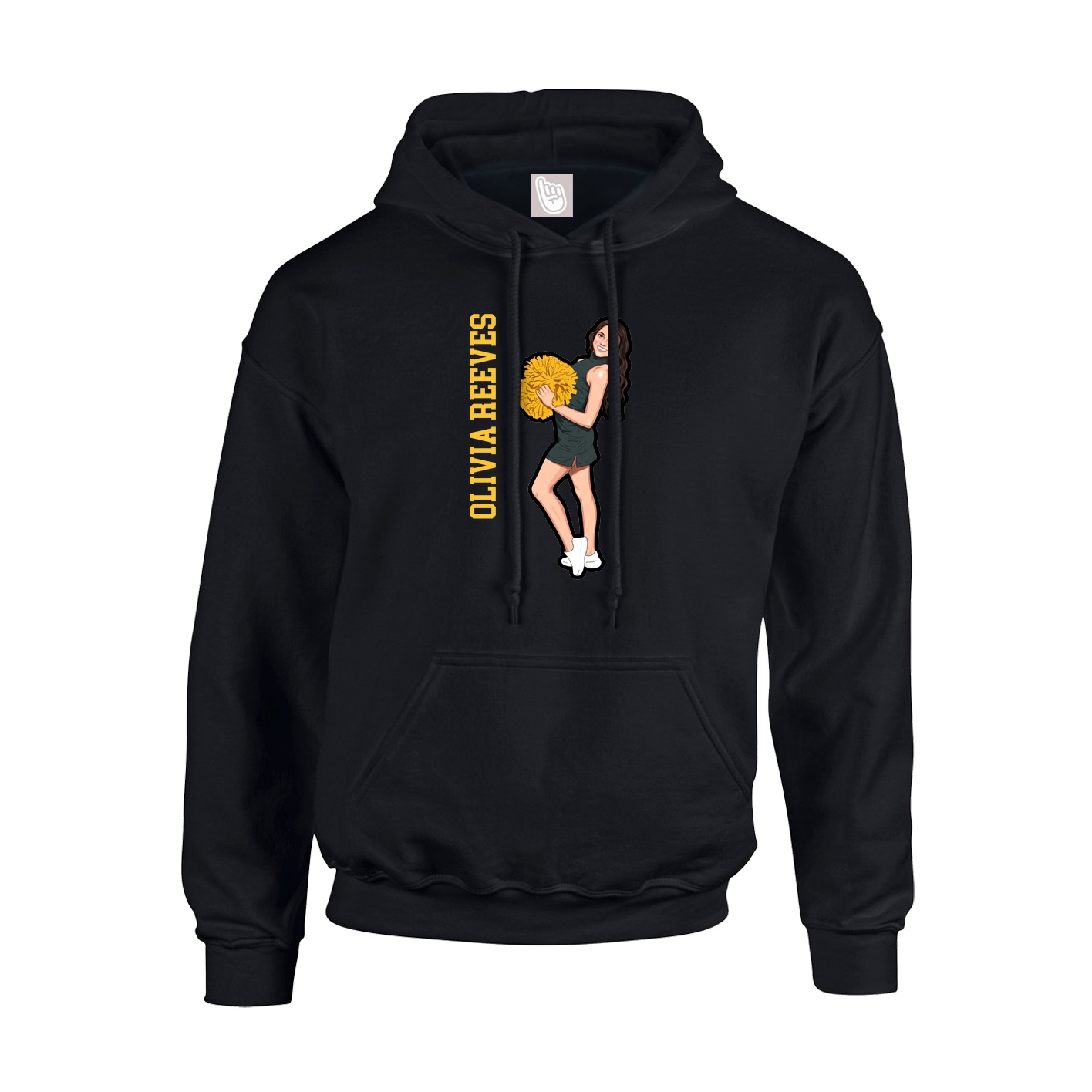 Youth Hoodie — Name Vertical in Black