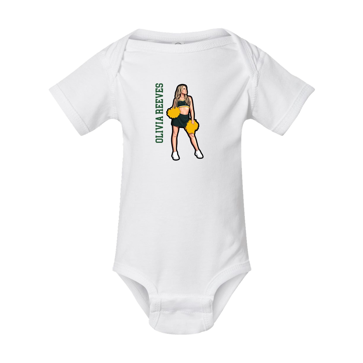Baby Onesie — Name Vertical in White