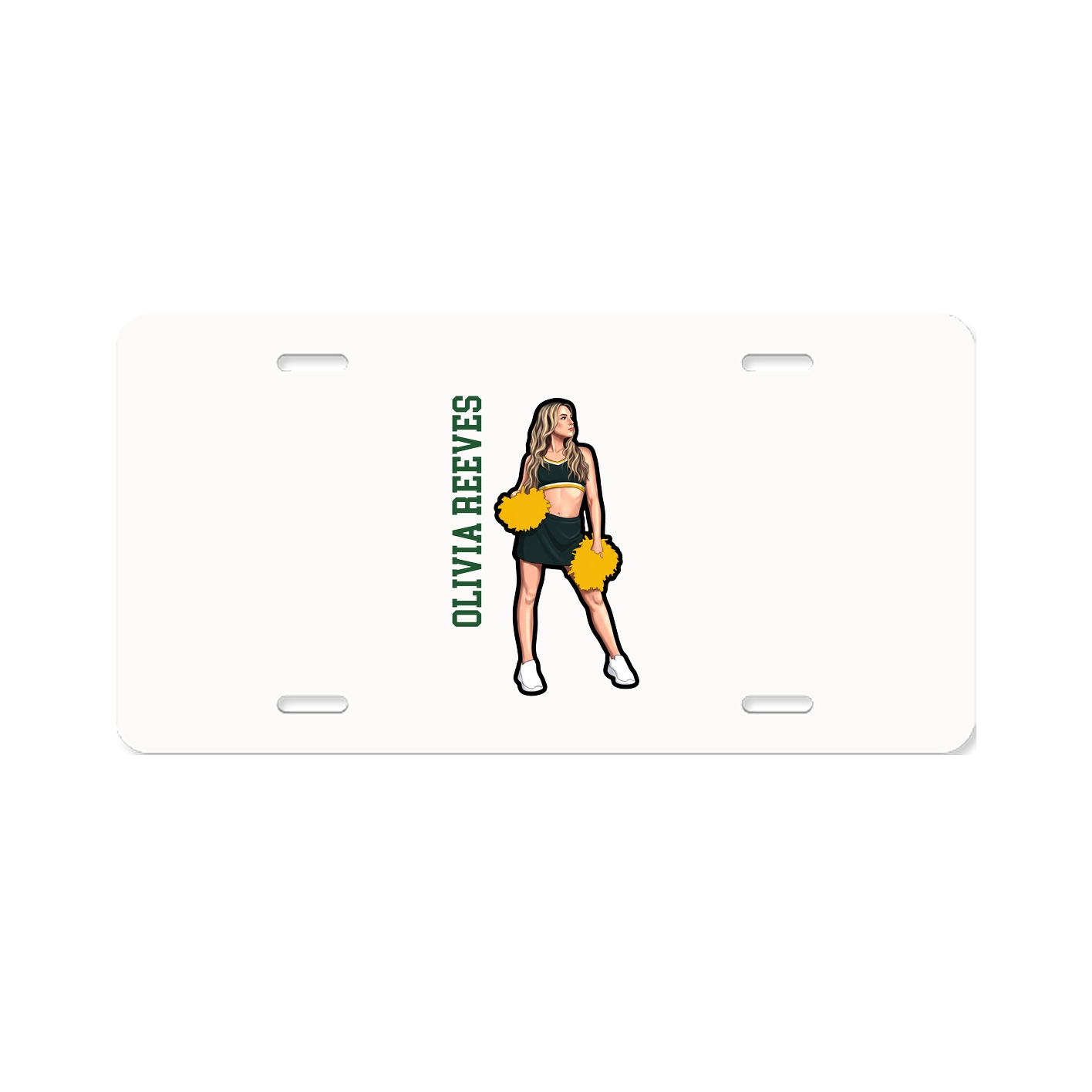 License Plate — Name Vertical in Classic