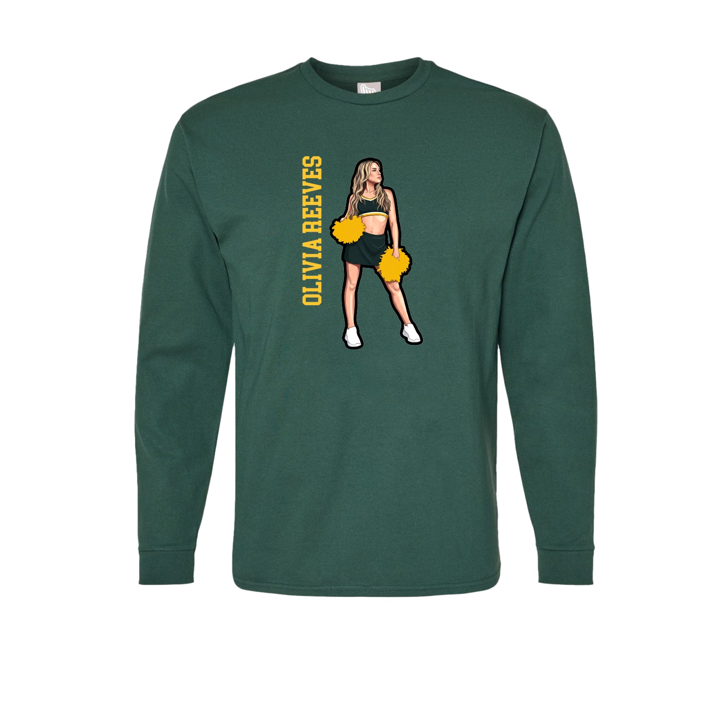 Long Sleeve Tee — Name Vertical in Green