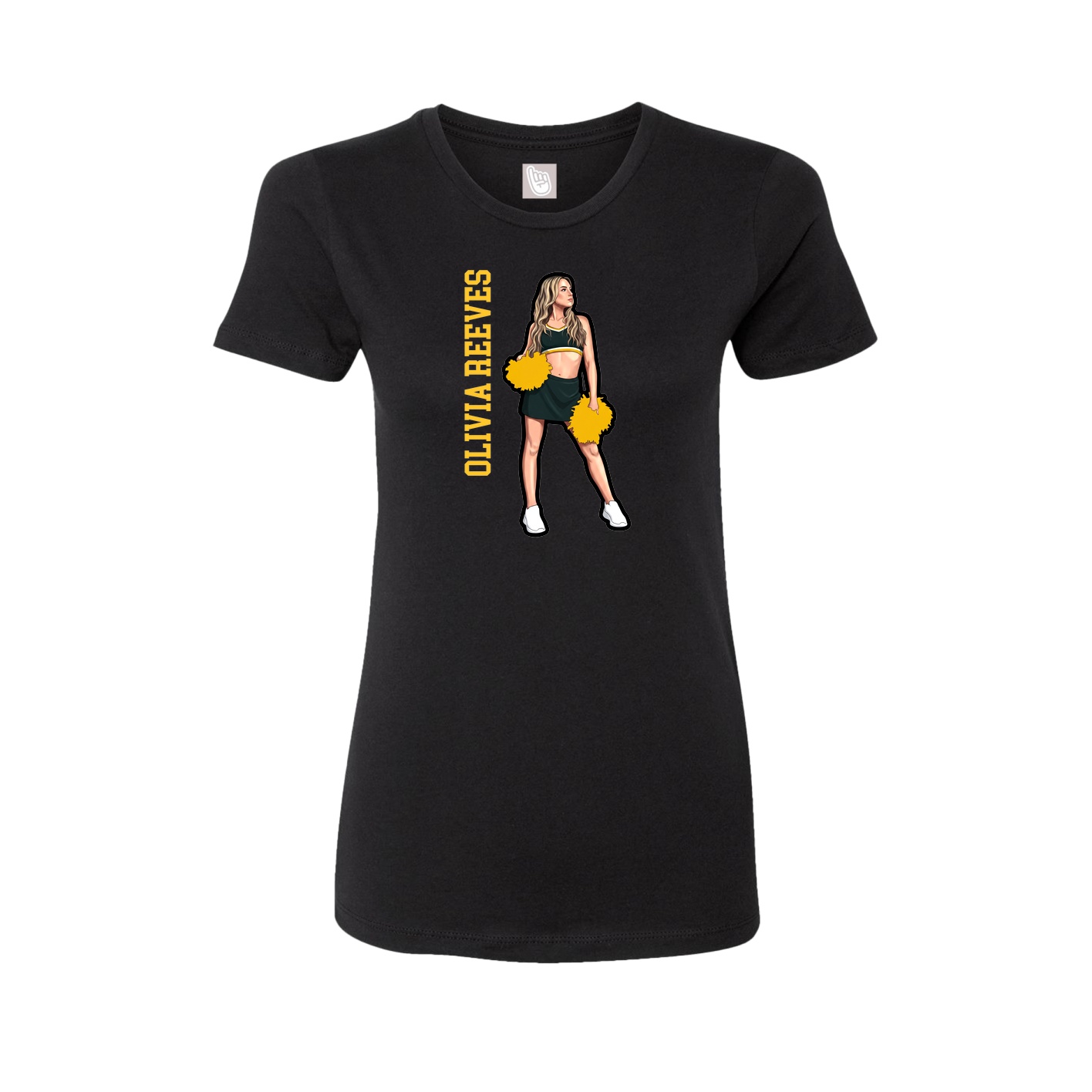 Womens Tee — Name Vertical in Black