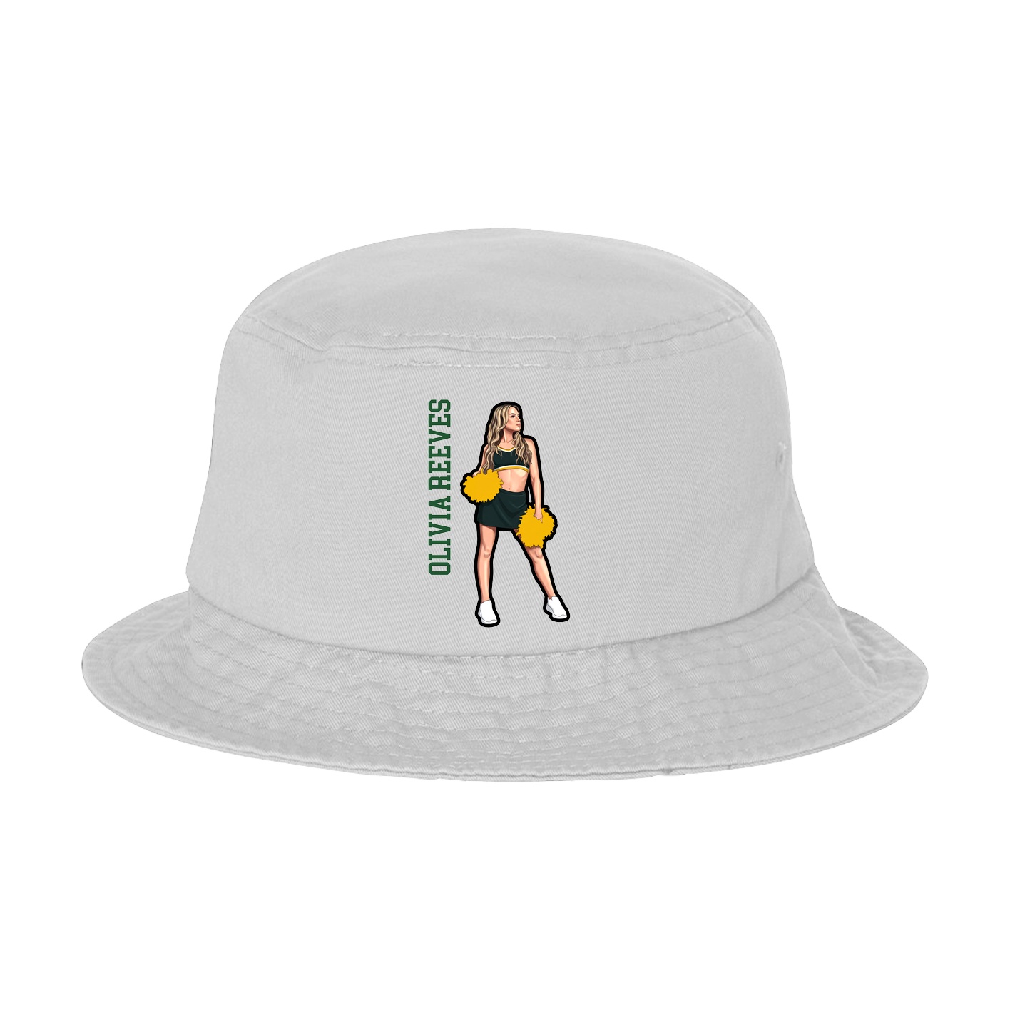 Bucket Cap — Name Vertical in White