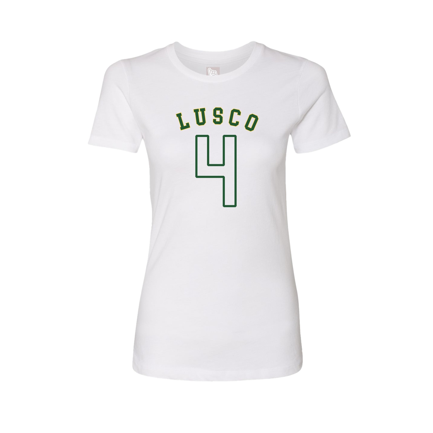 Fitted Women's Tee — Shirsey Arch in White