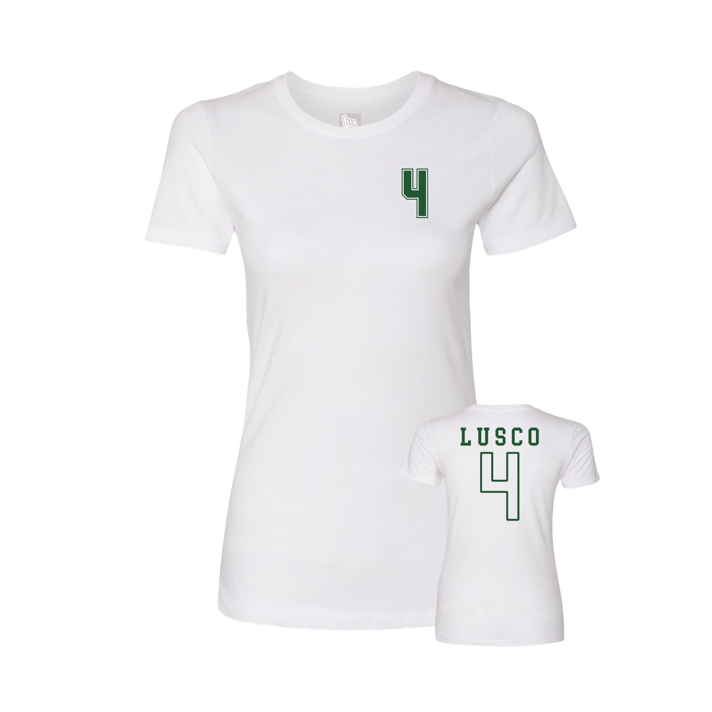Fitted Women's Tee — Chest Back in White