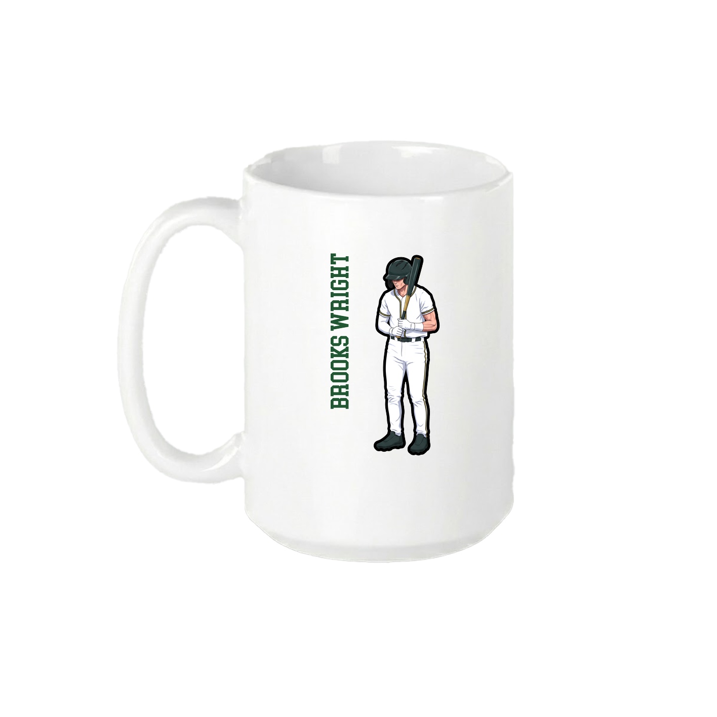 15oz Coffee Mug — Name Vertical in White