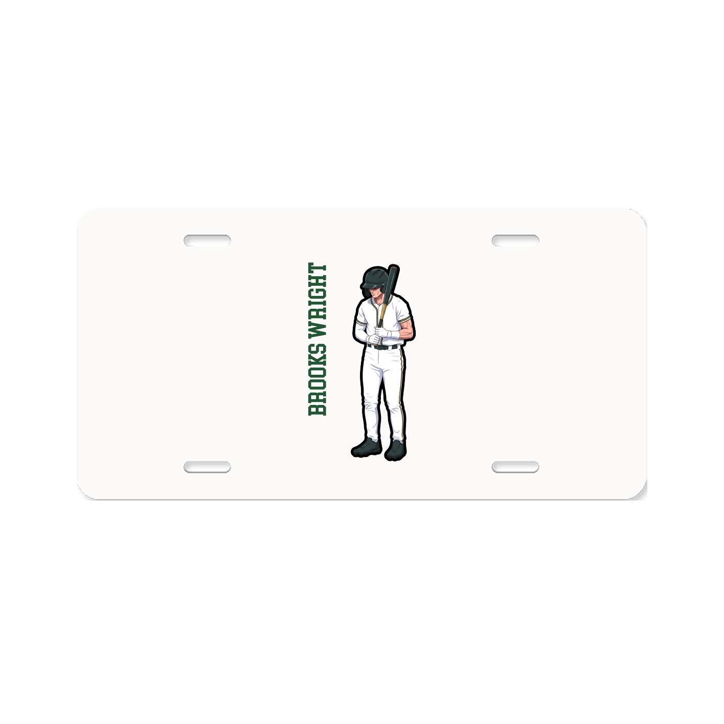License Plate — Name Vertical in Classic
