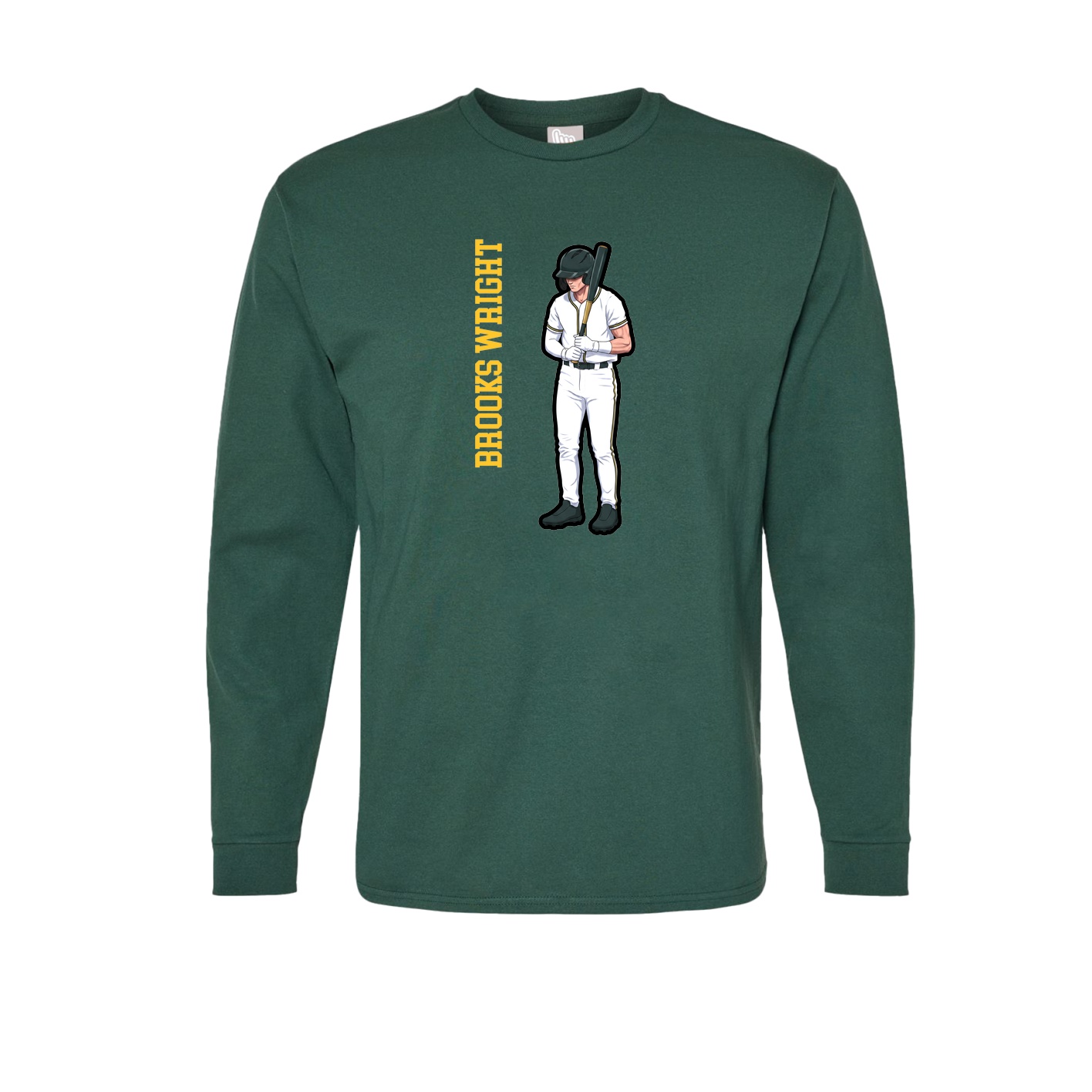 Long Sleeve Tee — Name Vertical in Green