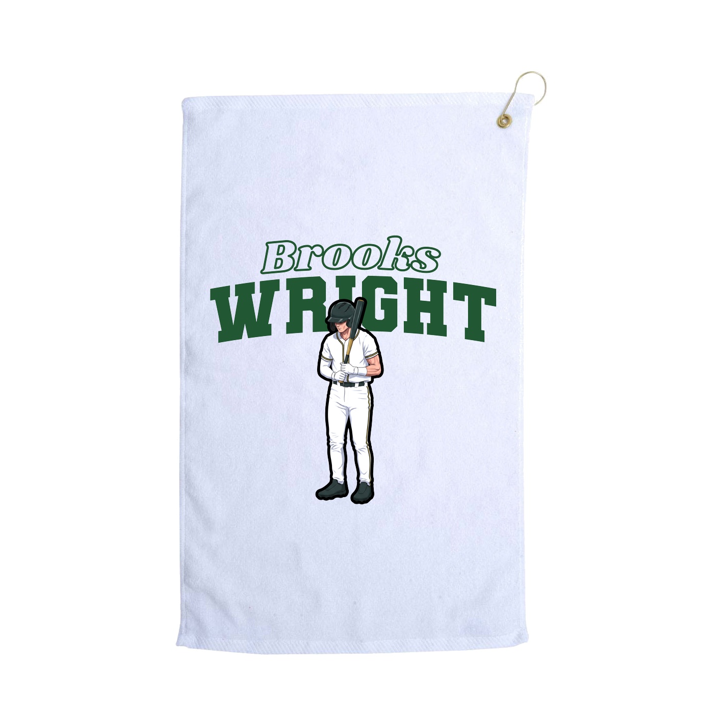 Golf Towel — Name Arch in White