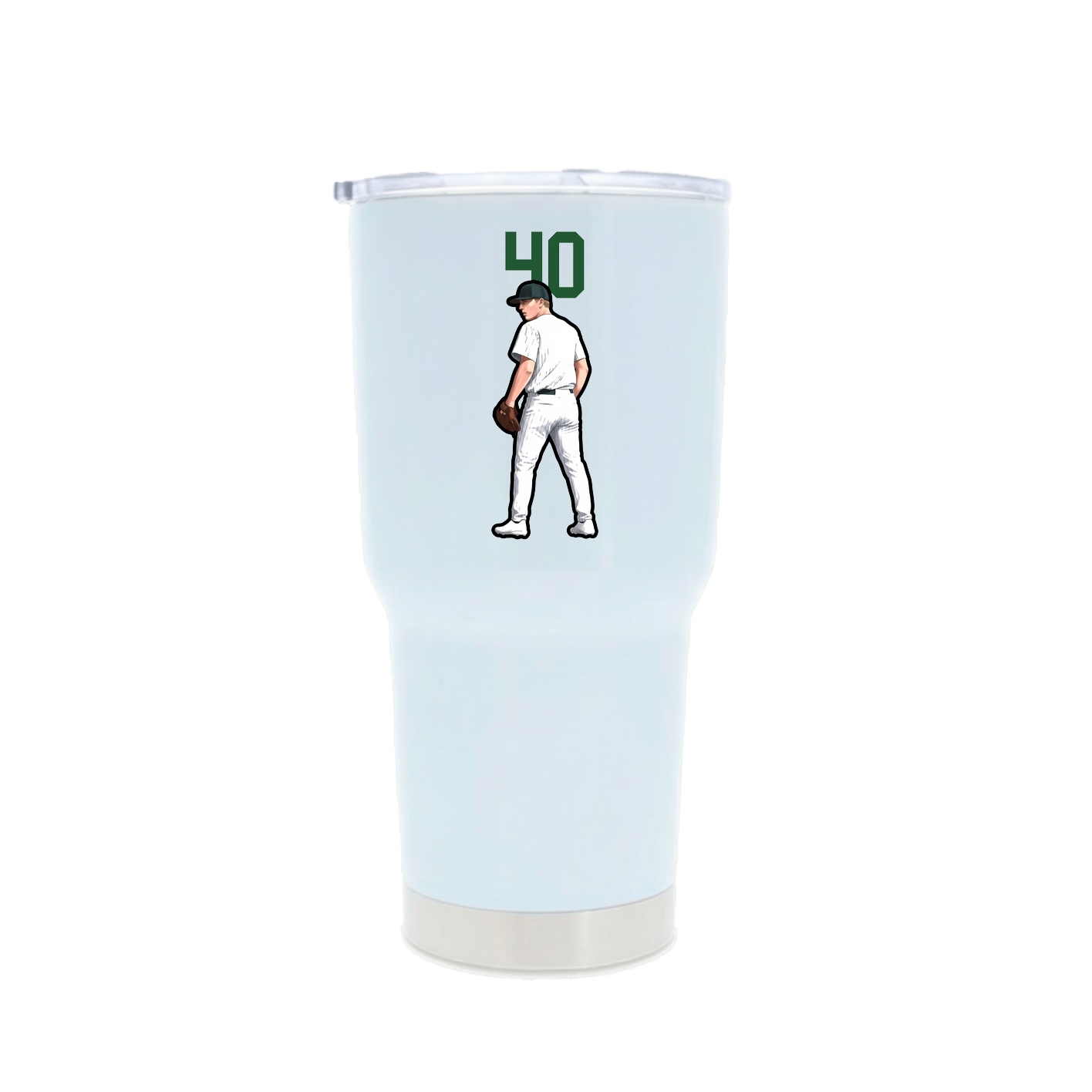 30oz Stainless Steel Tumbler — Number Top in White