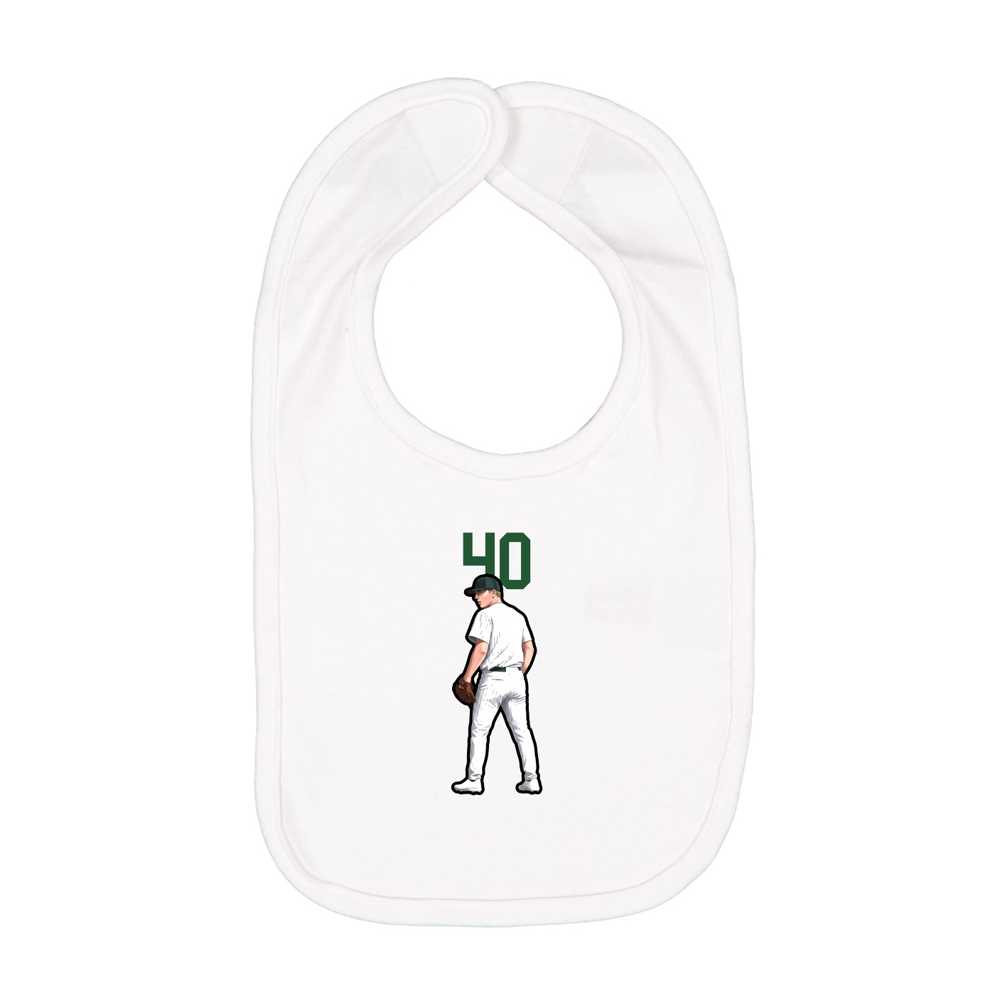 Infant Bib — Number Top in White