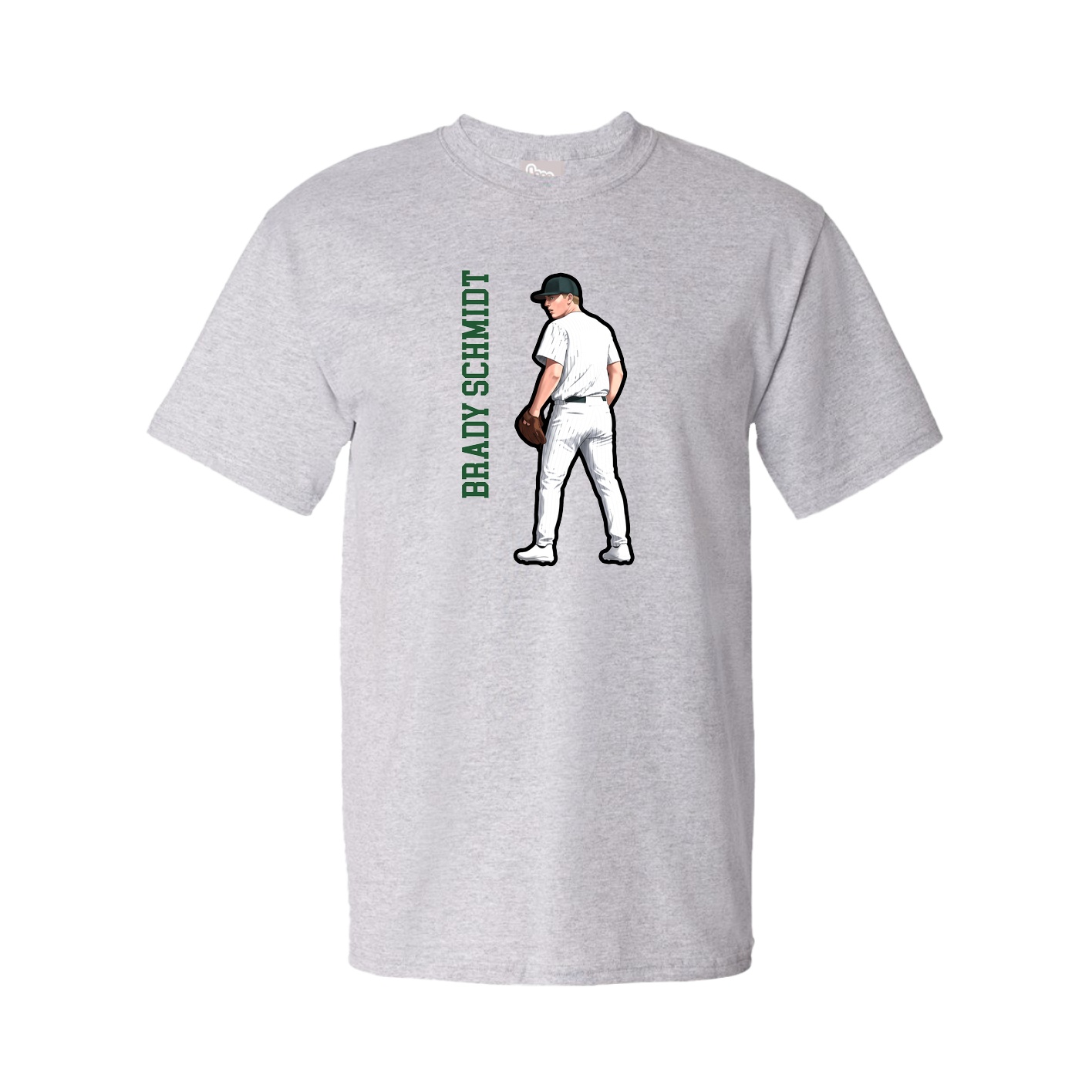 Tee — Name Vertical in Grey
