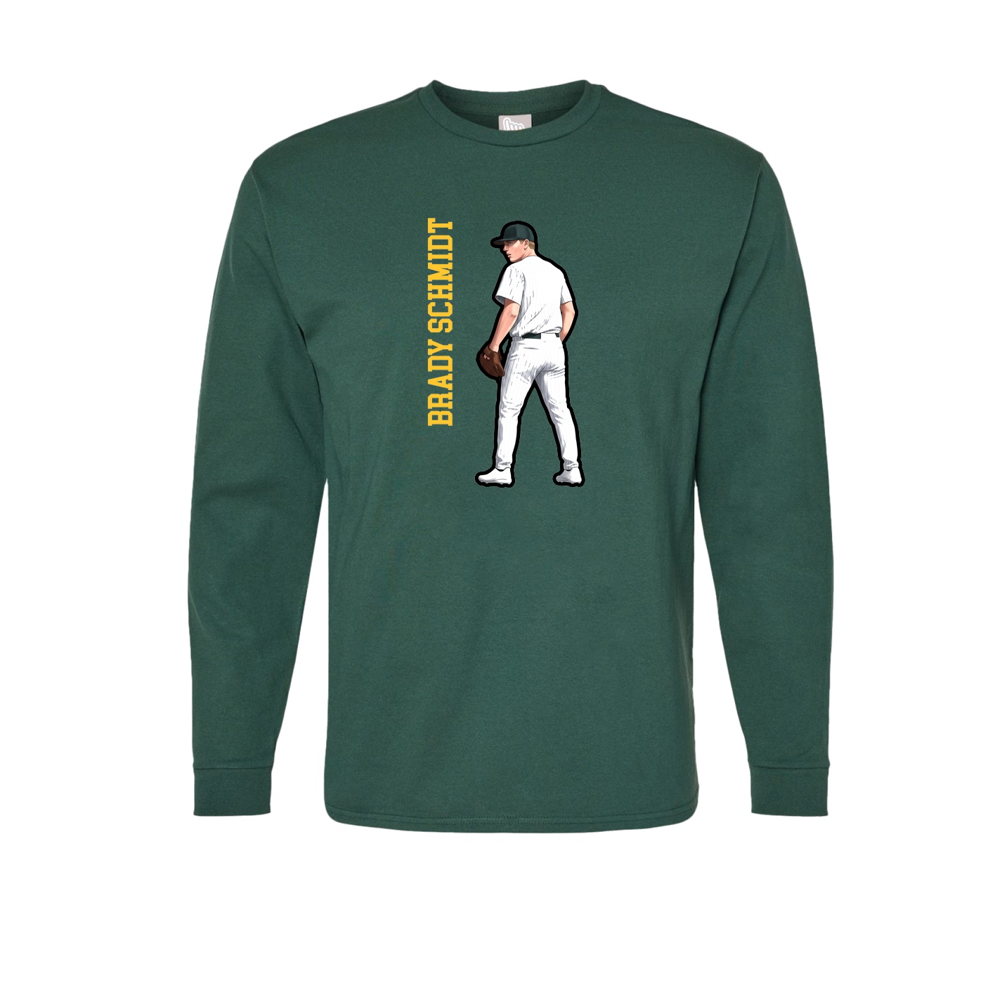 Long Sleeve Tee — Name Vertical in Green