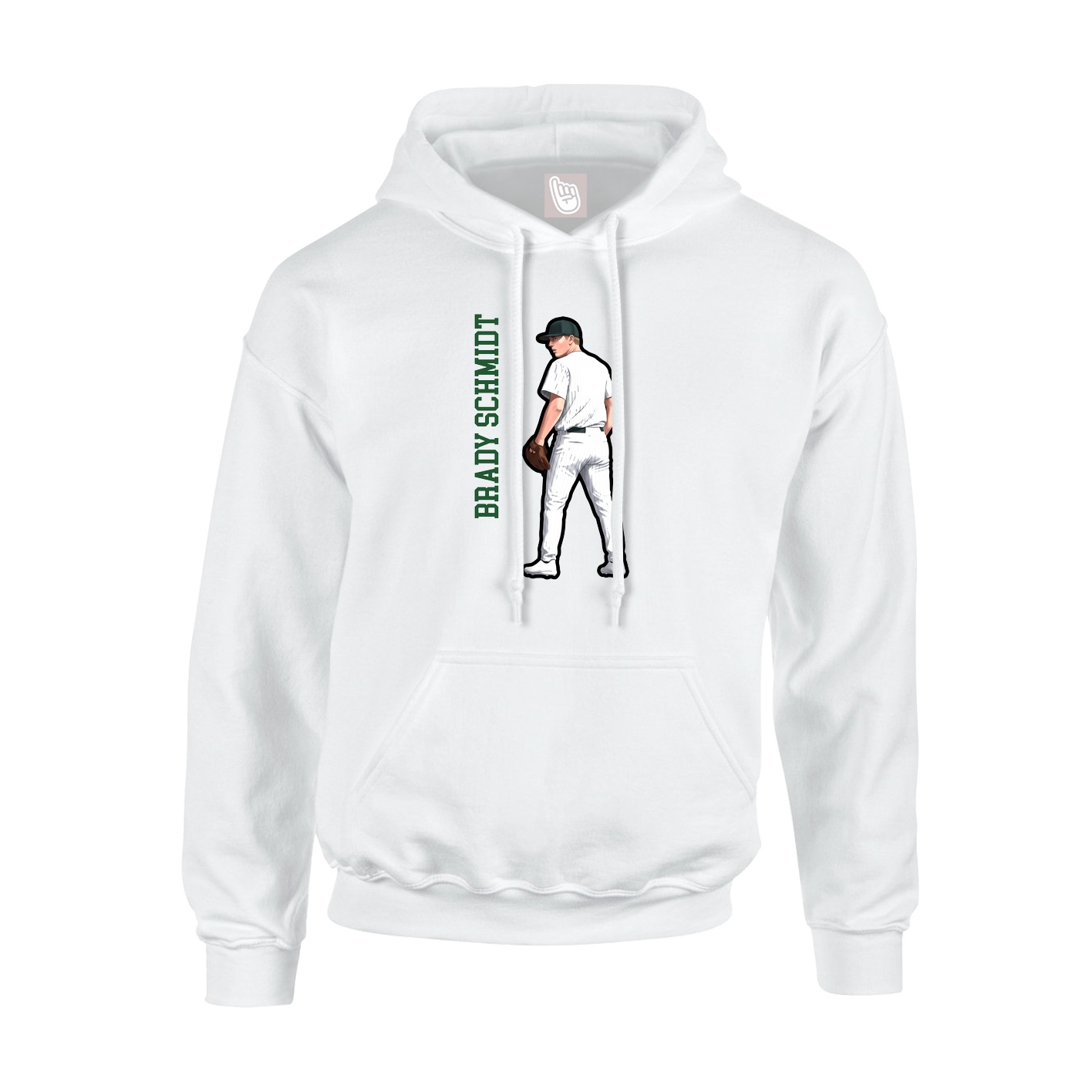 Hoodie — Name Vertical in White