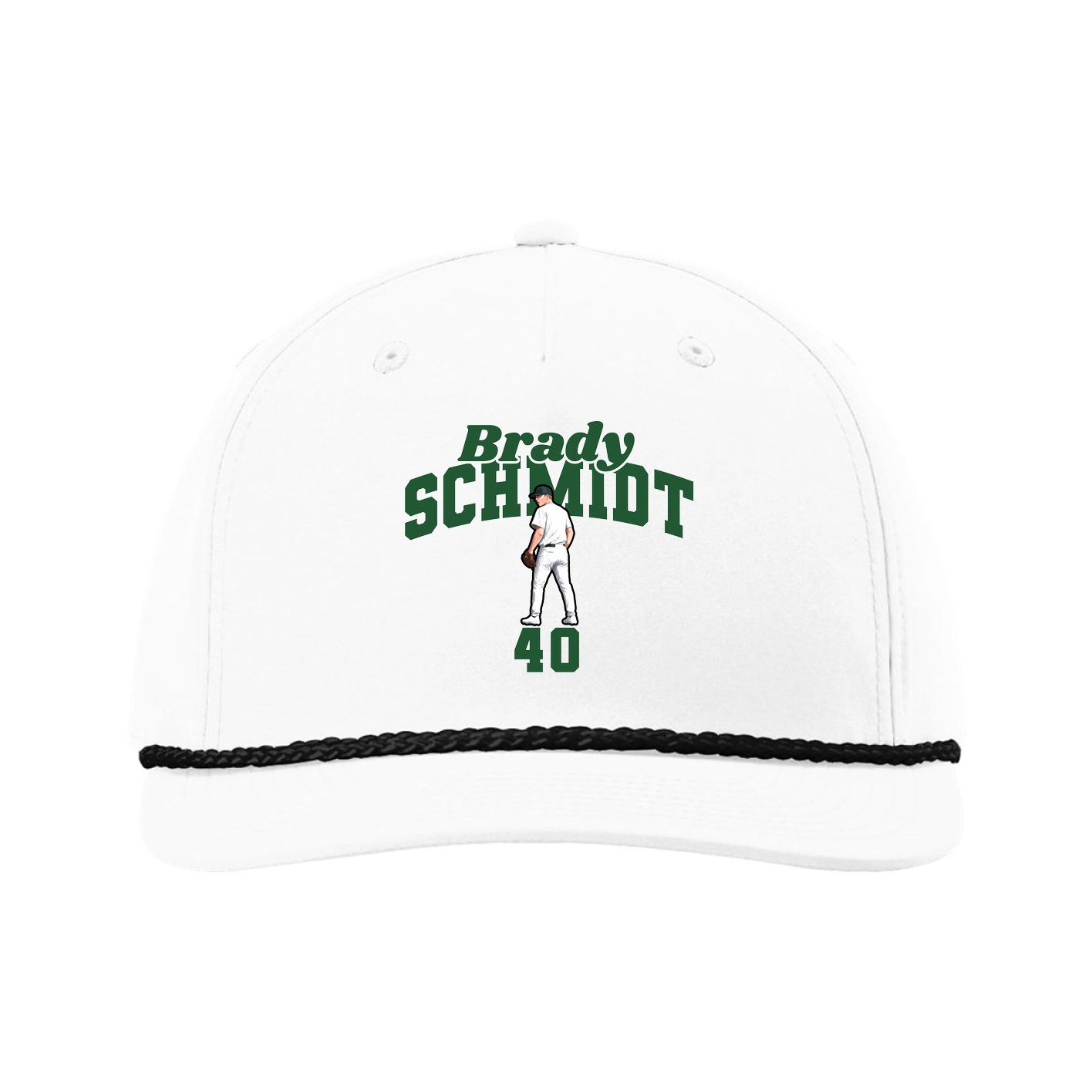 Five-Panel Classic Rope Cap — Signature Arch in White
