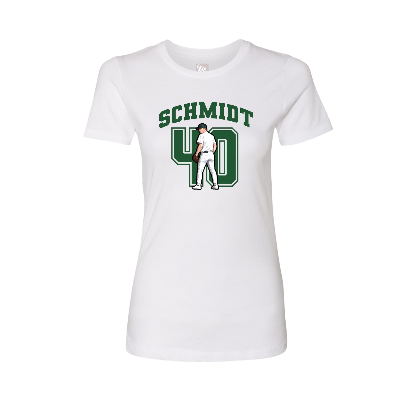 Fitted Women's Tee — Number in White