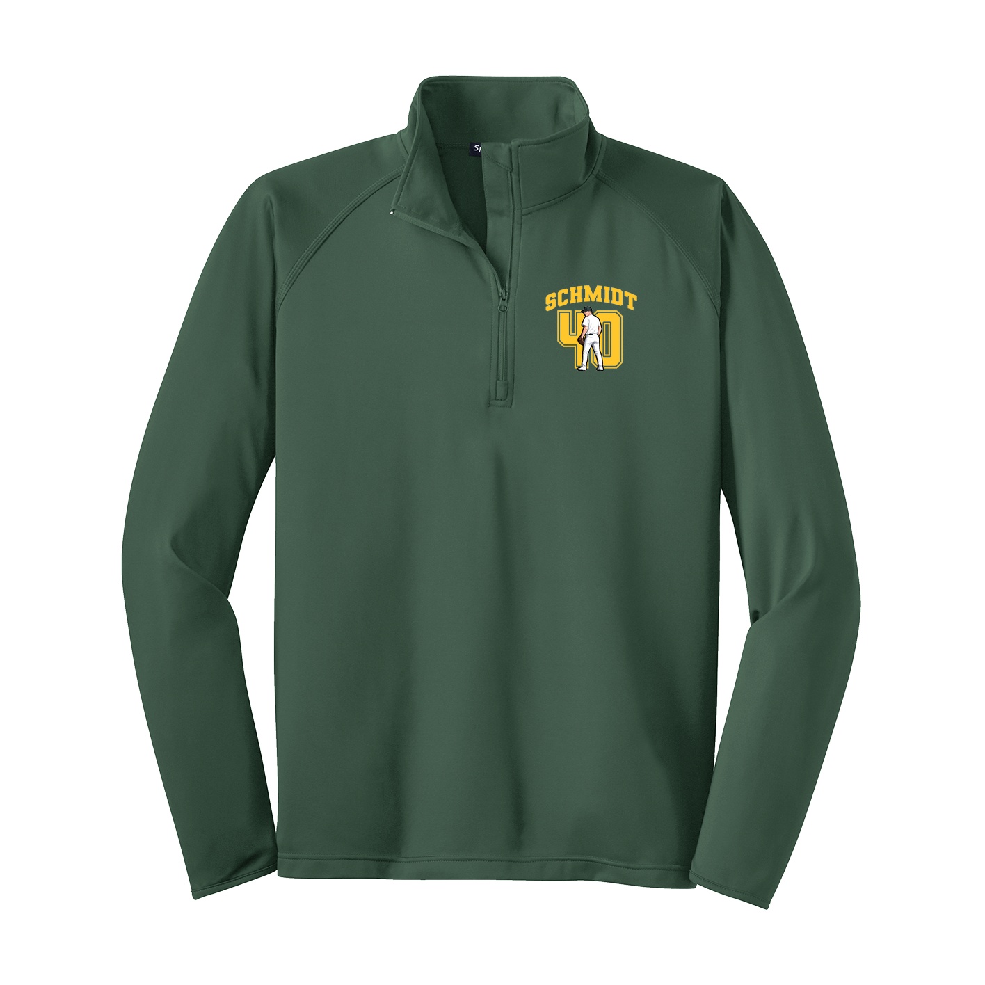Q-Zip Pullover — Number in Green