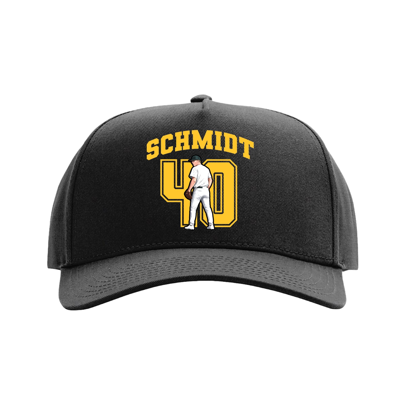 Full Fabric Five-Panel Champ Cap — Number in Black