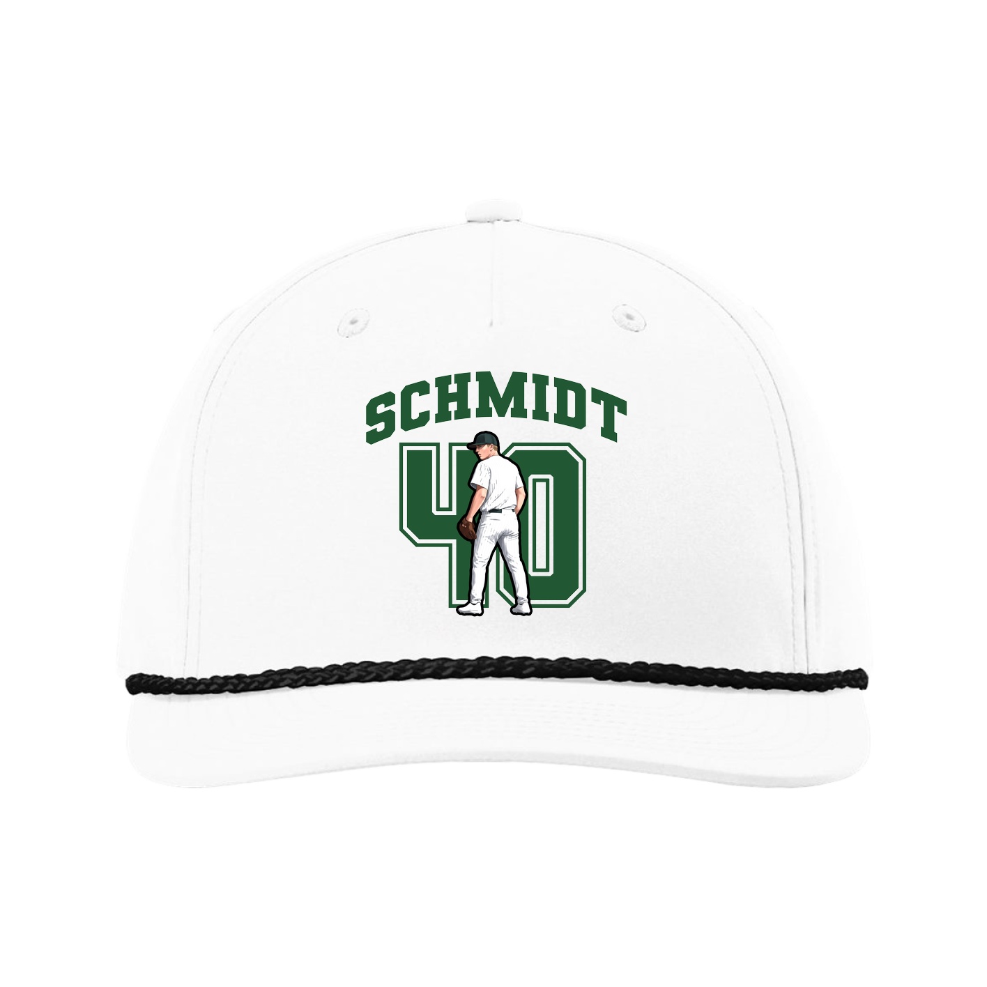 Five-Panel Classic Rope Cap — Number in White