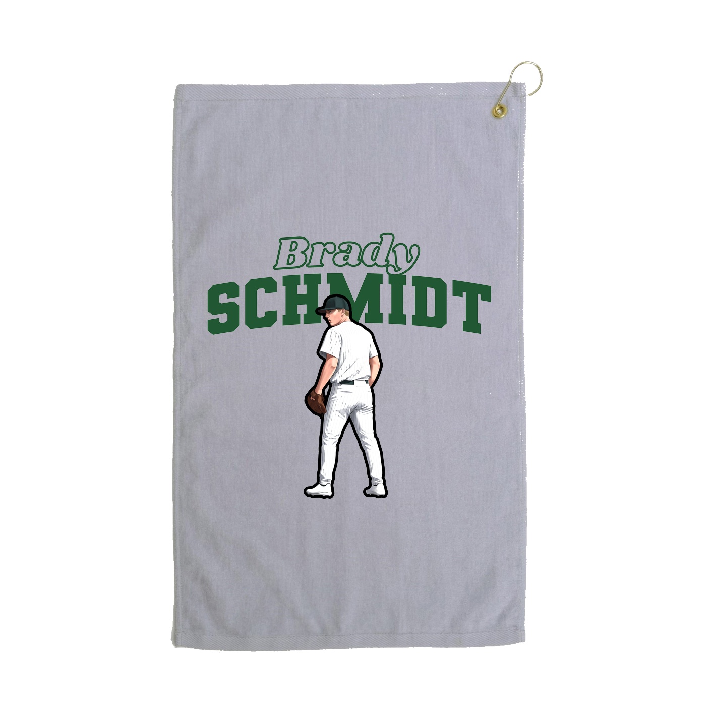 Golf Towel — Name Arch in Grey