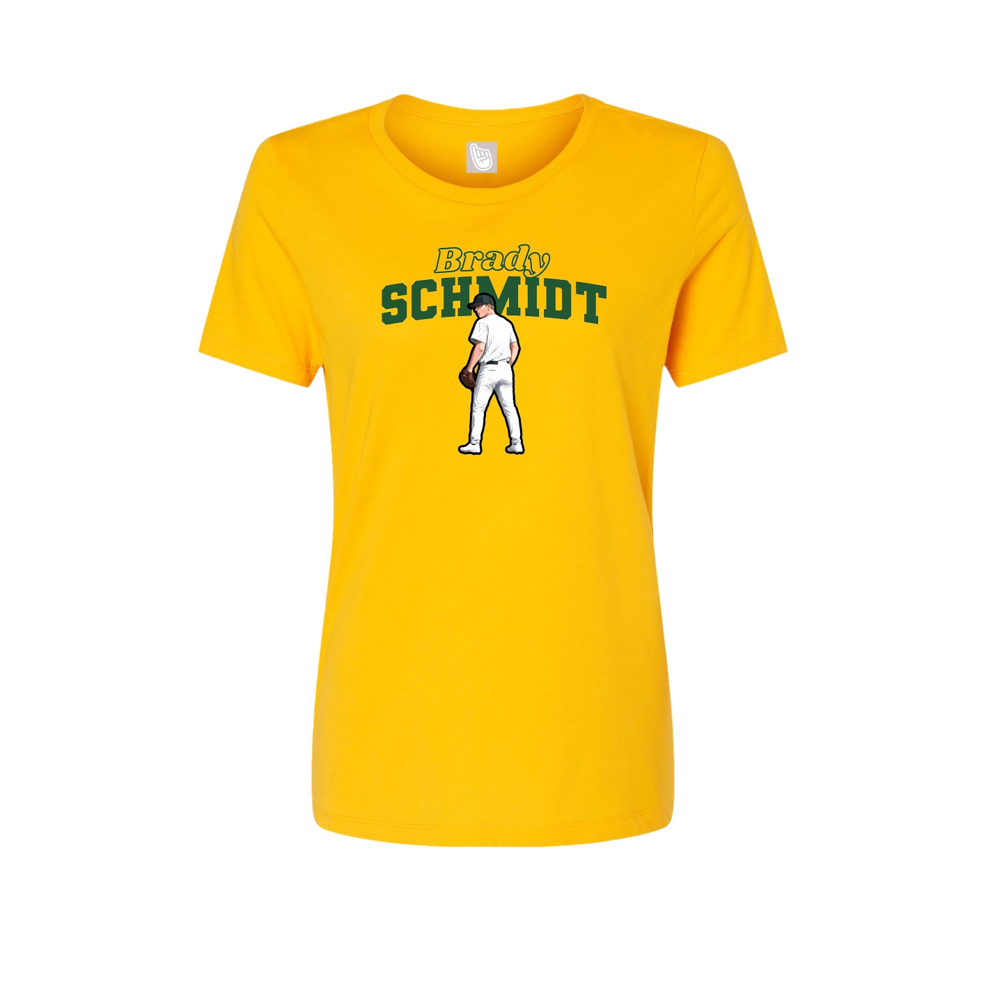 Fitted Women's Tee — Name Arch in Gold