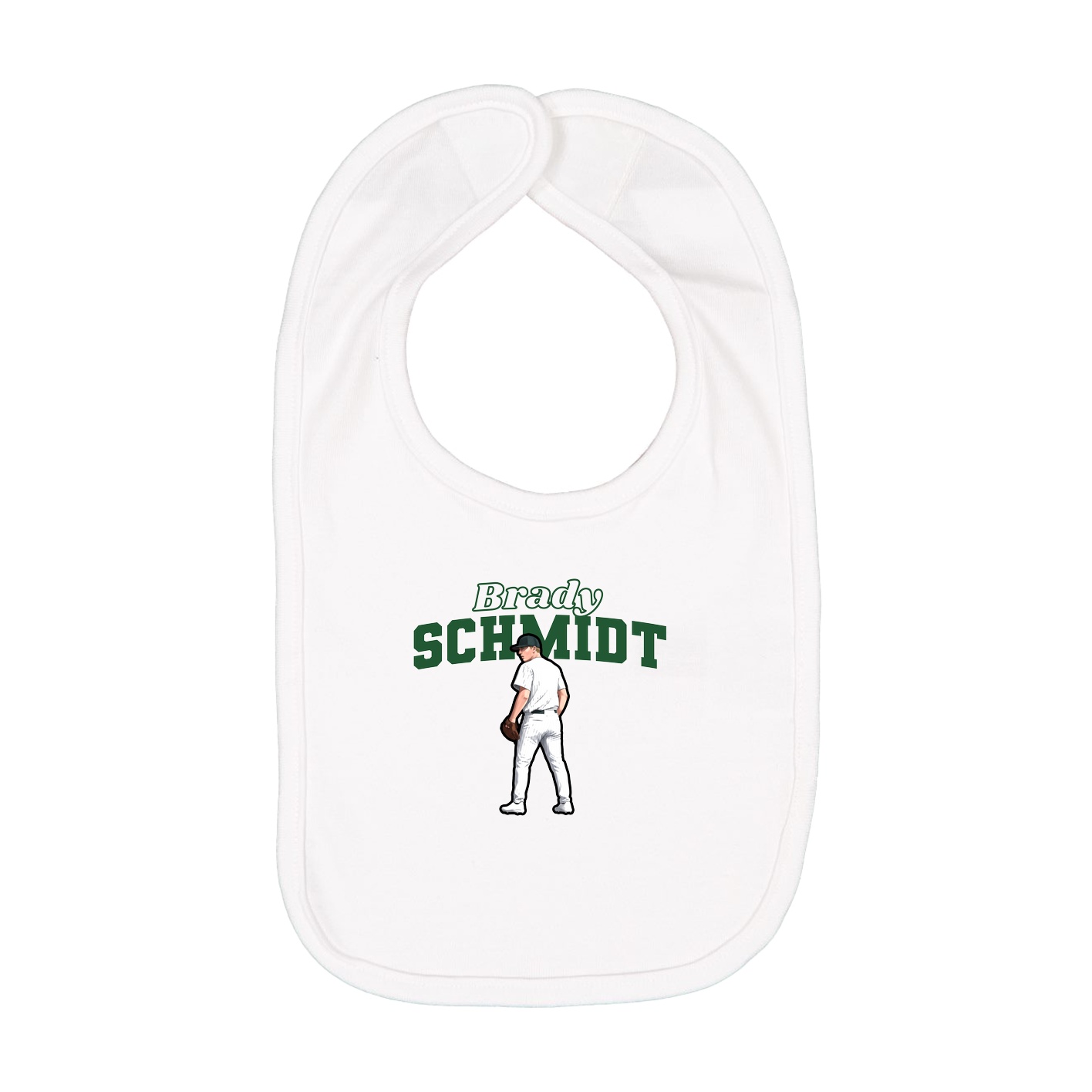 Infant Bib — Name Arch in White