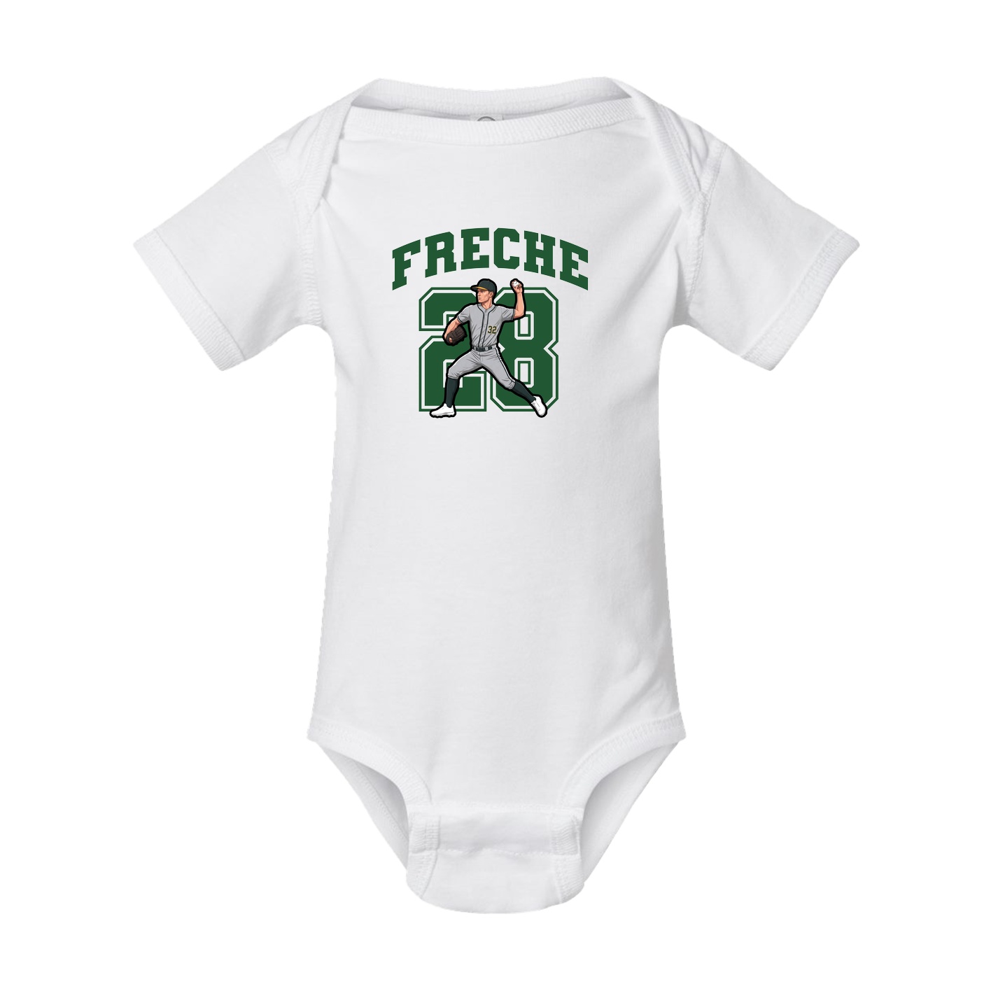 Baby Onesie — Number in White