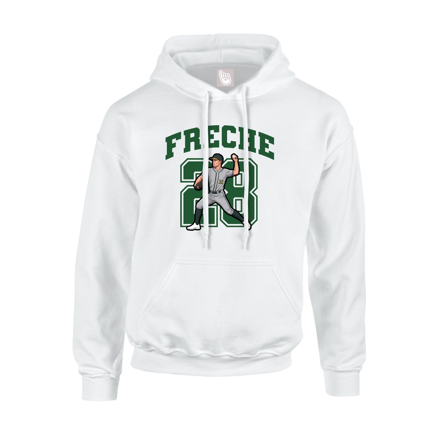Hoodie — Number in White