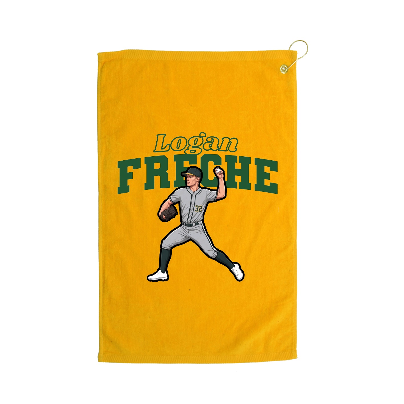 Golf Towel — Name Arch in Gold