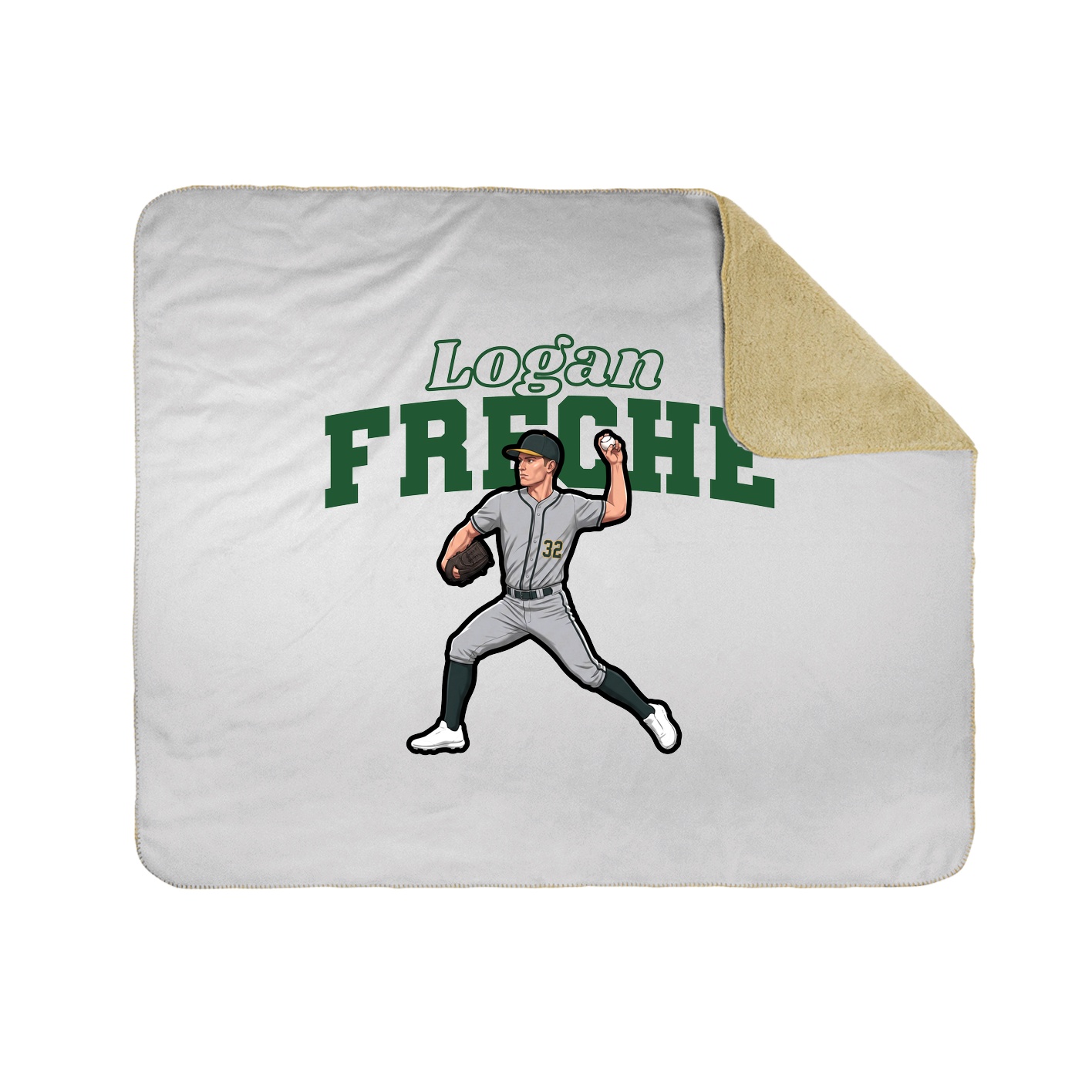 Throw Blanket — Name Arch in White
