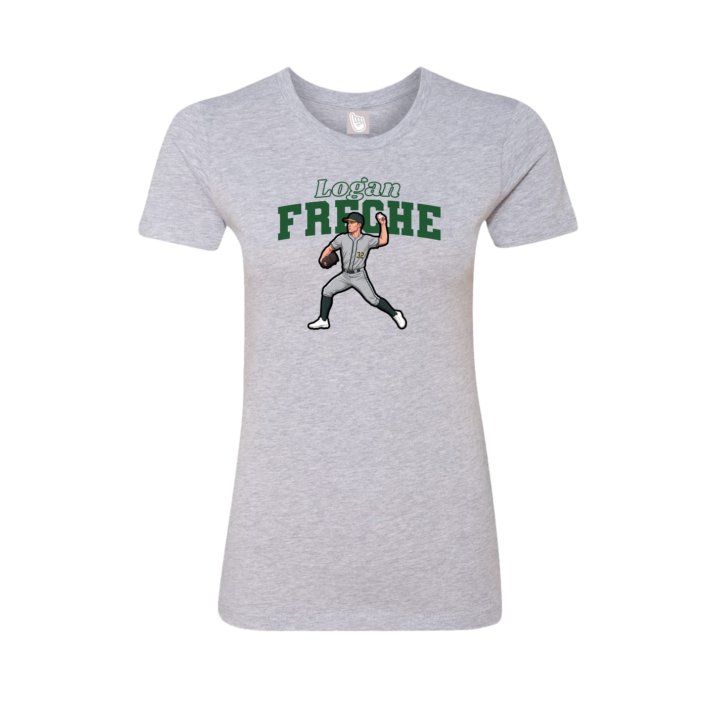 Fitted Women's Tee — Name Arch in Grey
