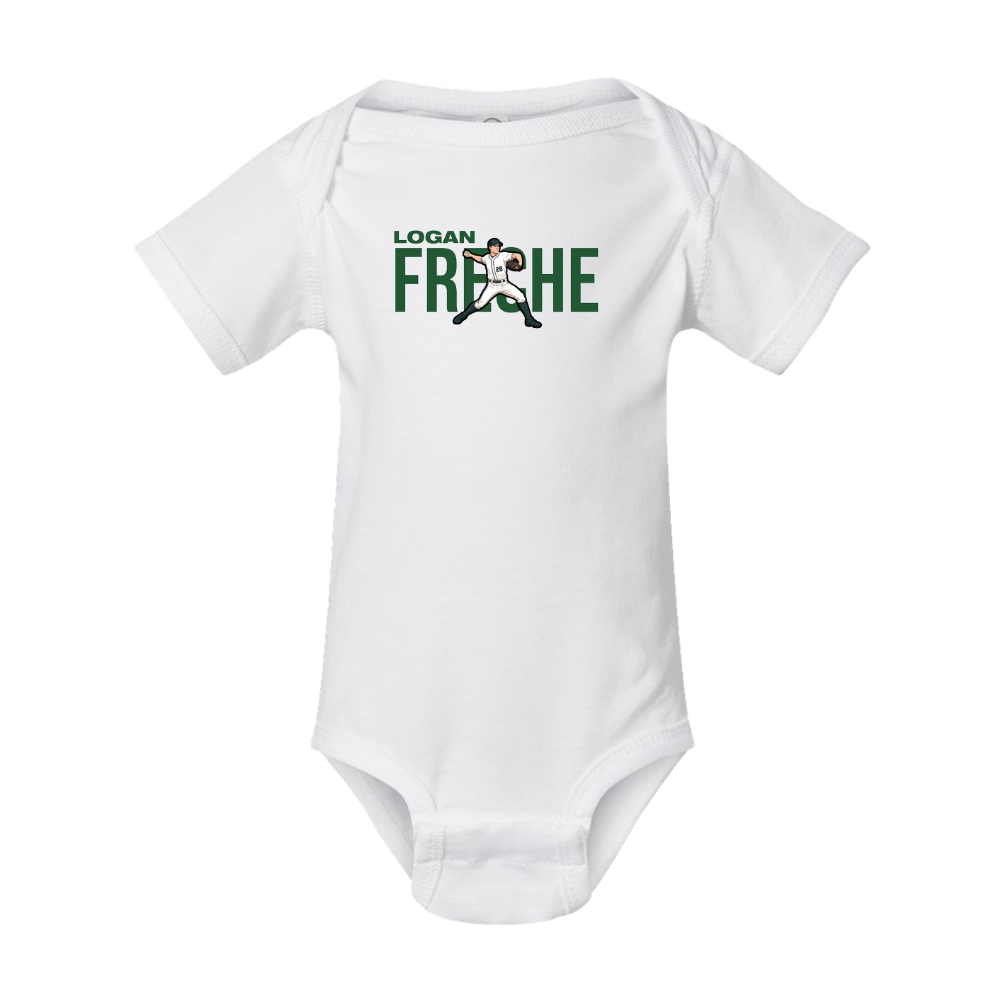 Baby Onesie — Player Name in White