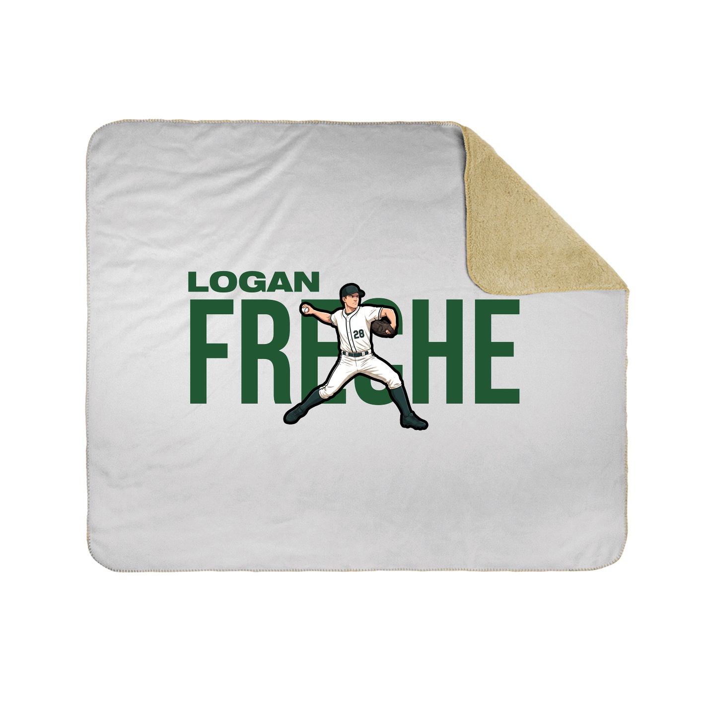 Throw Blanket — Player Name in White