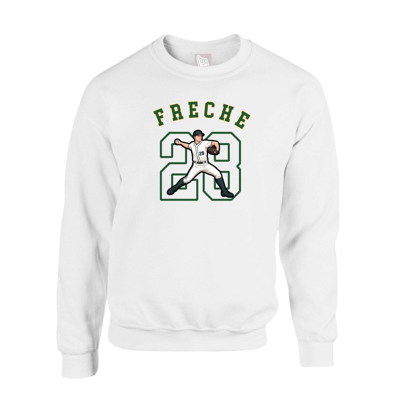 Fleece Crew — Shirsey Arch in White