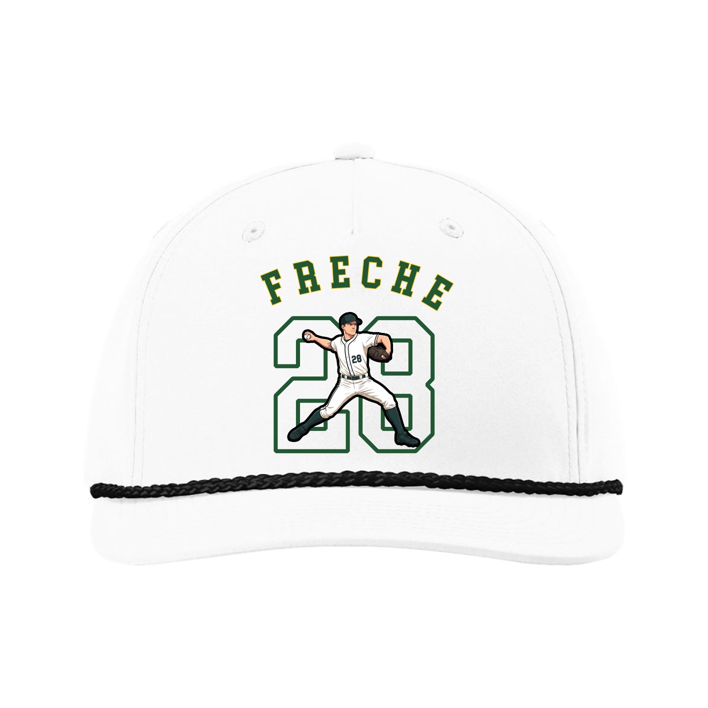 Five-Panel Classic Rope Cap — Shirsey Arch in White