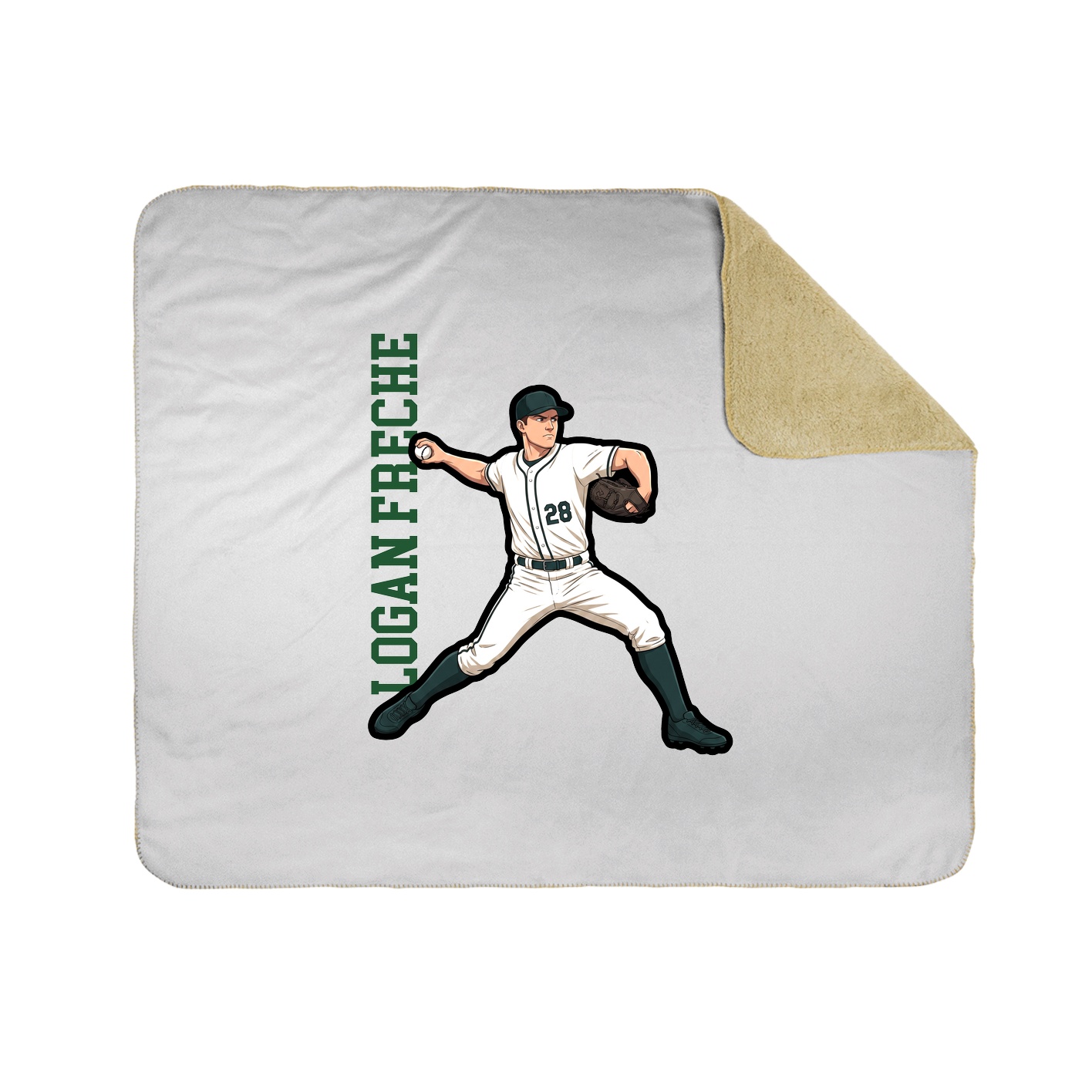 Throw Blanket — Name Vertical in White