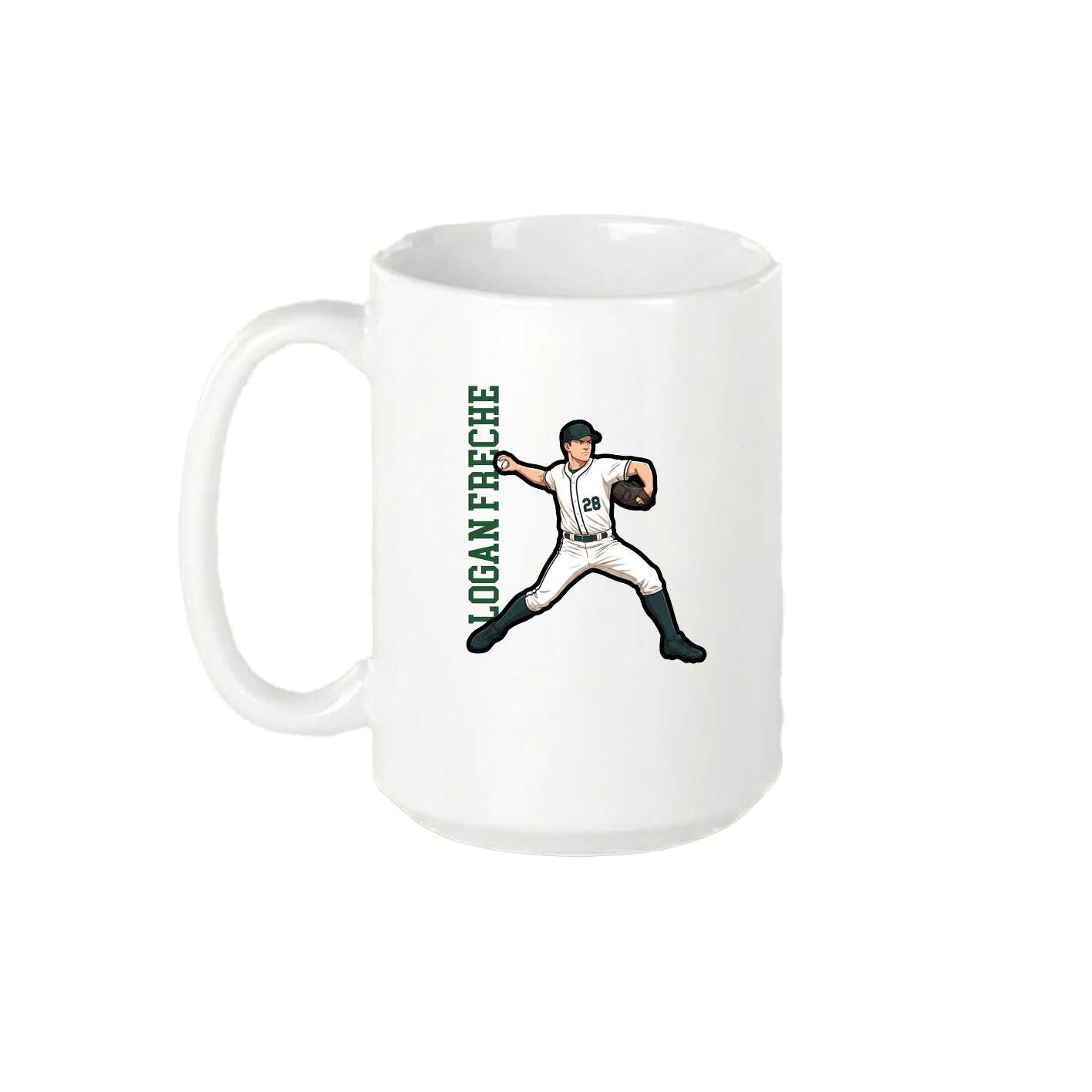 15oz Coffee Mug — Name Vertical in White