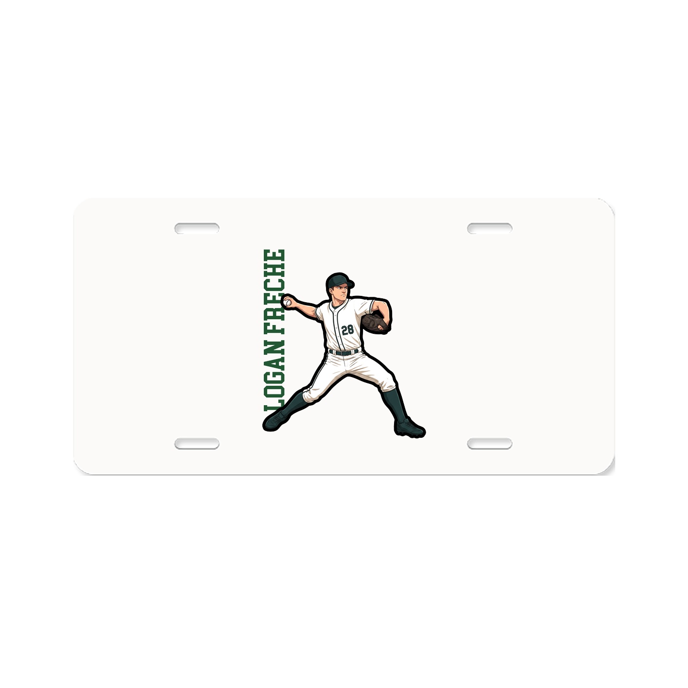 License Plate — Name Vertical in Classic