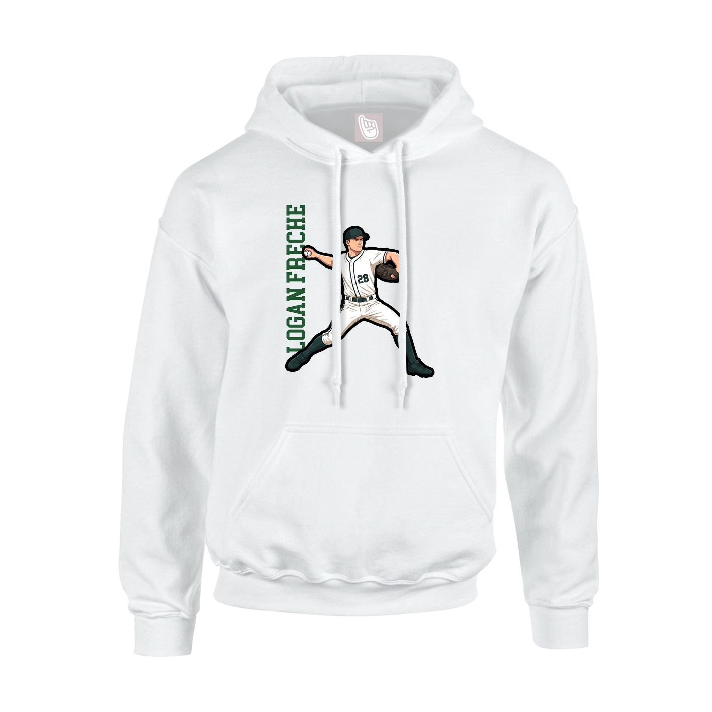 Hoodie — Name Vertical in White