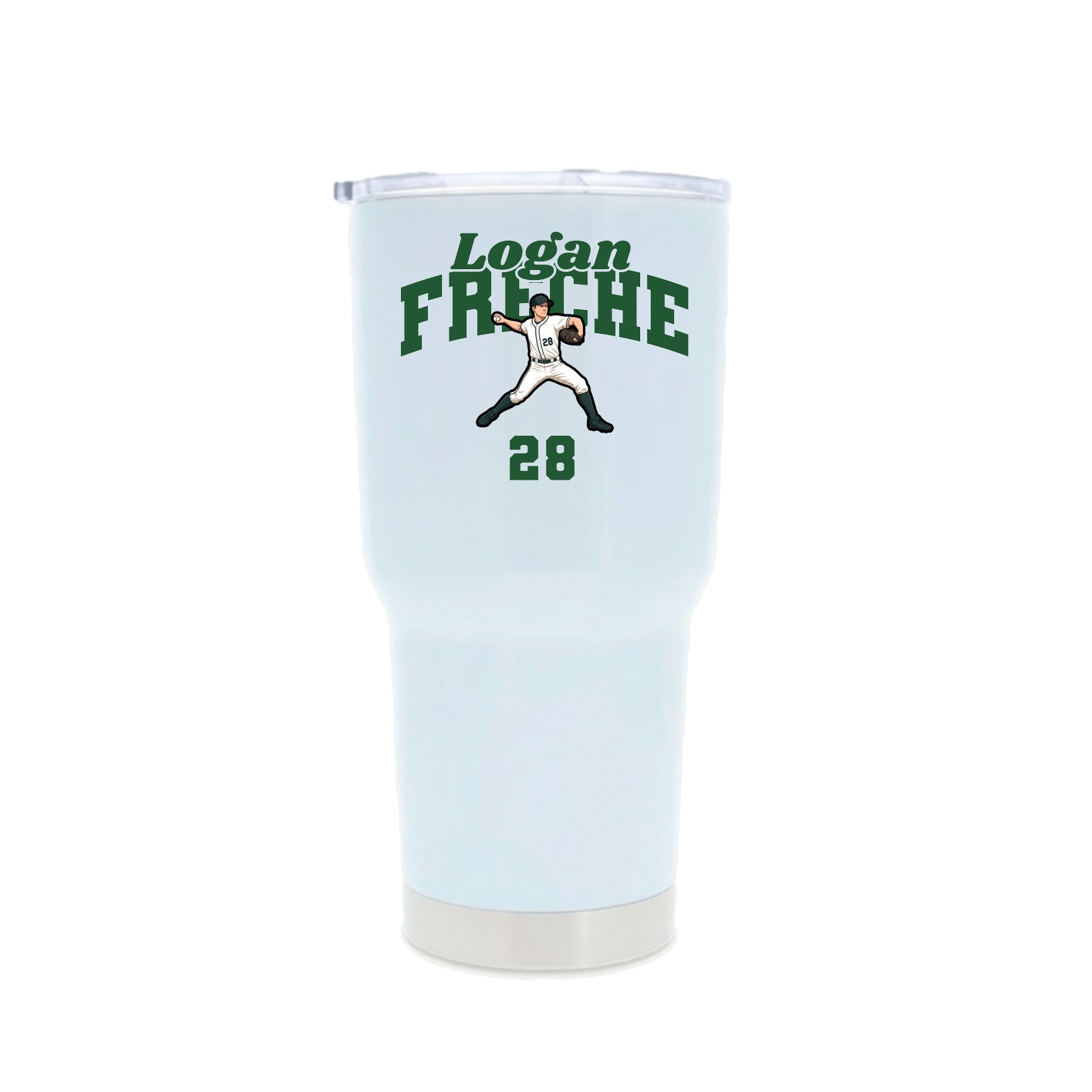 30oz Stainless Steel Tumbler — Signature Arch in White