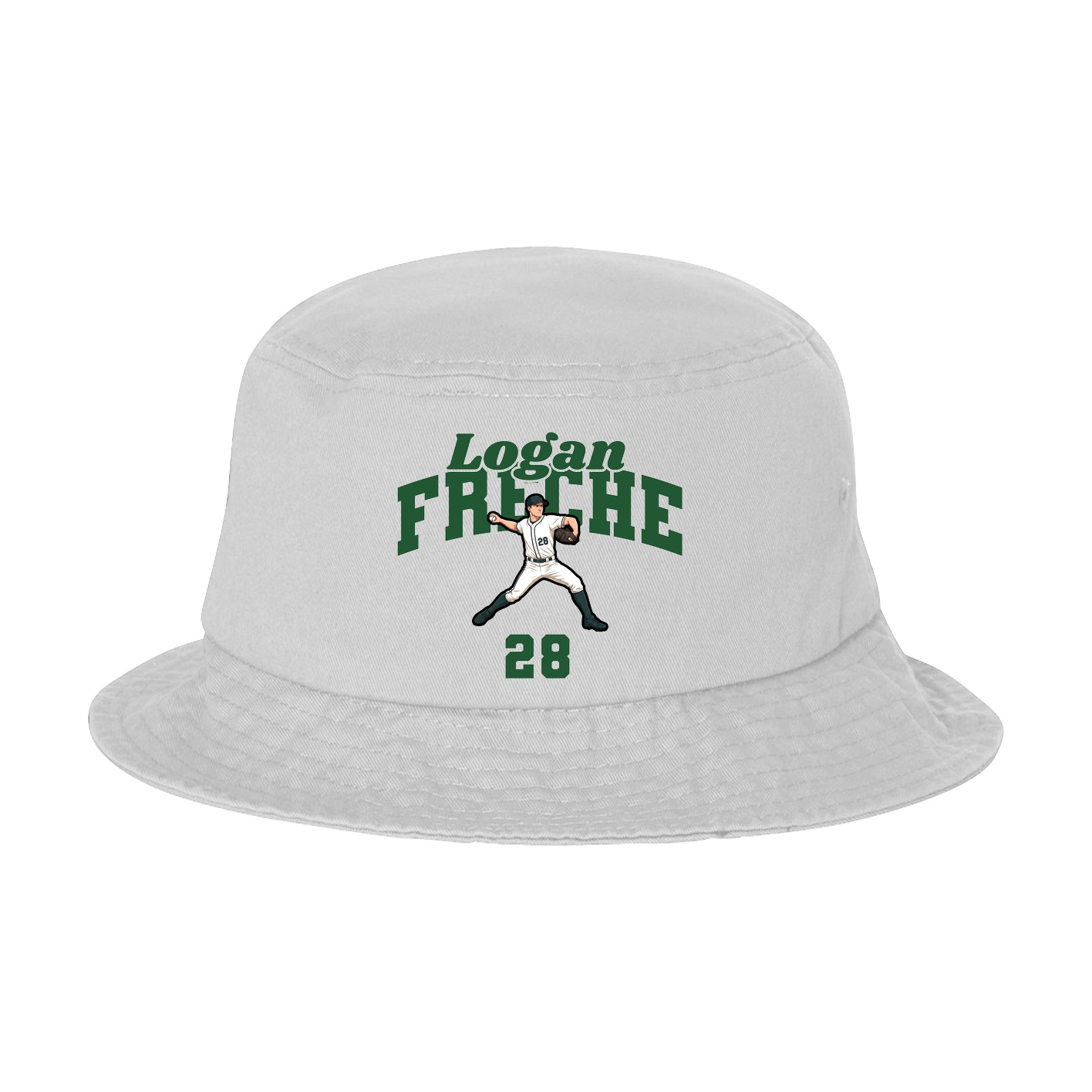 Bucket Cap — Signature Arch in White